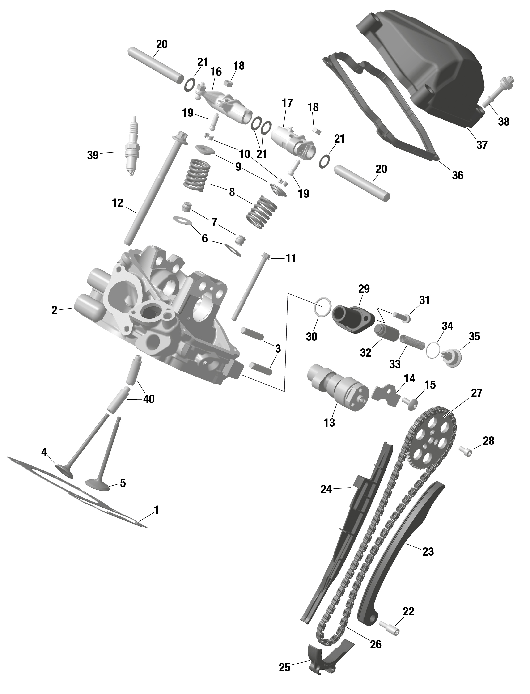 01 ROTAX CULASSE ARRIERE POUR OUTLANDER 650 EFI 6X6 XU VERT TUNDRA 2024