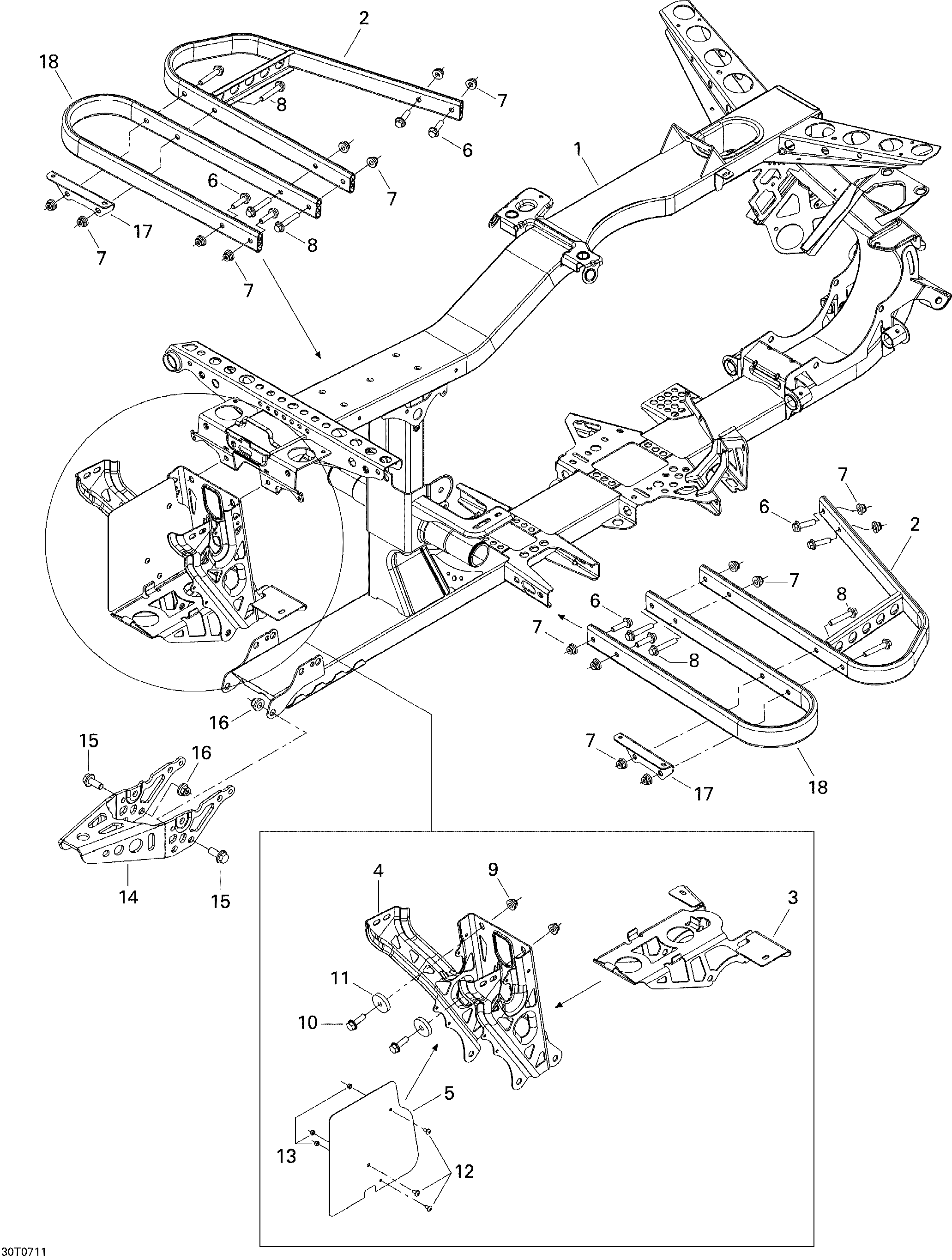 09 CHASSIS POUR OUTLANDER 650 ROUGE VIPERE 2007