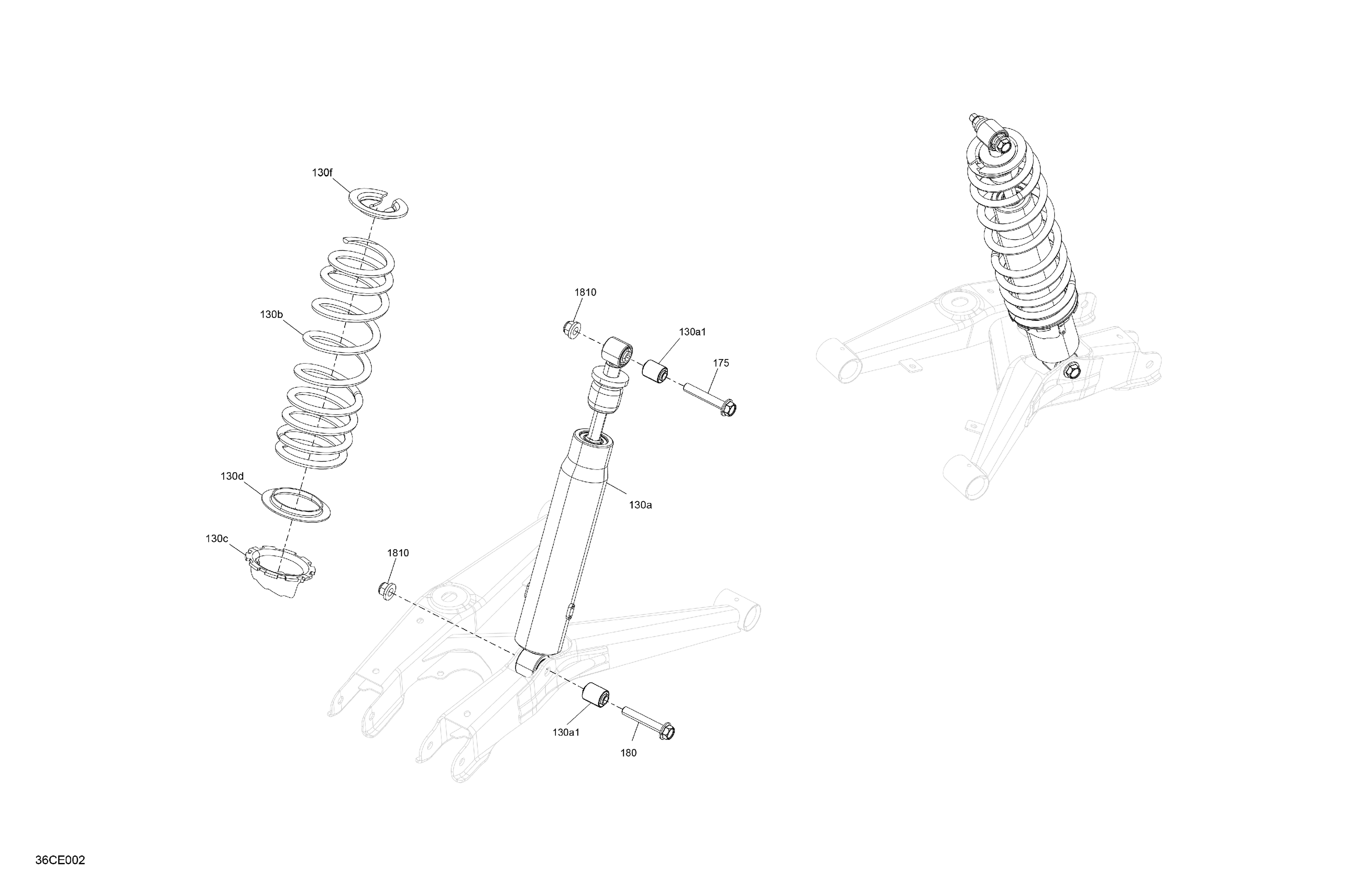 05 SUSPENSION AMORTISSEURS ARRIERE POUR TRAXTER HD7 BASE VERT ESCADRON 2025