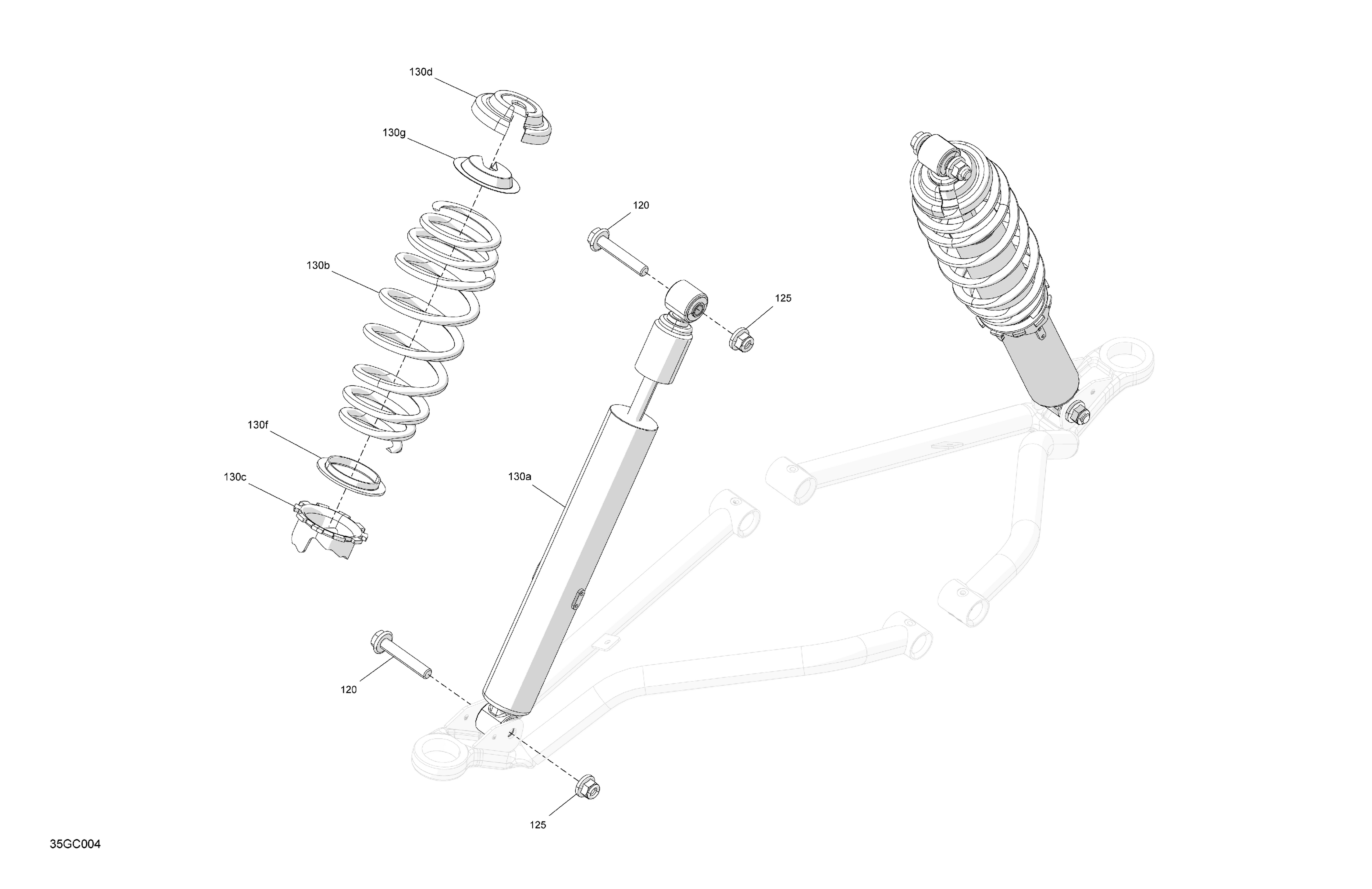 05 SUSPENSION AMORTISSEURS AVANT POUR OUTLANDER XU 450 VERT TUNDRA 2023