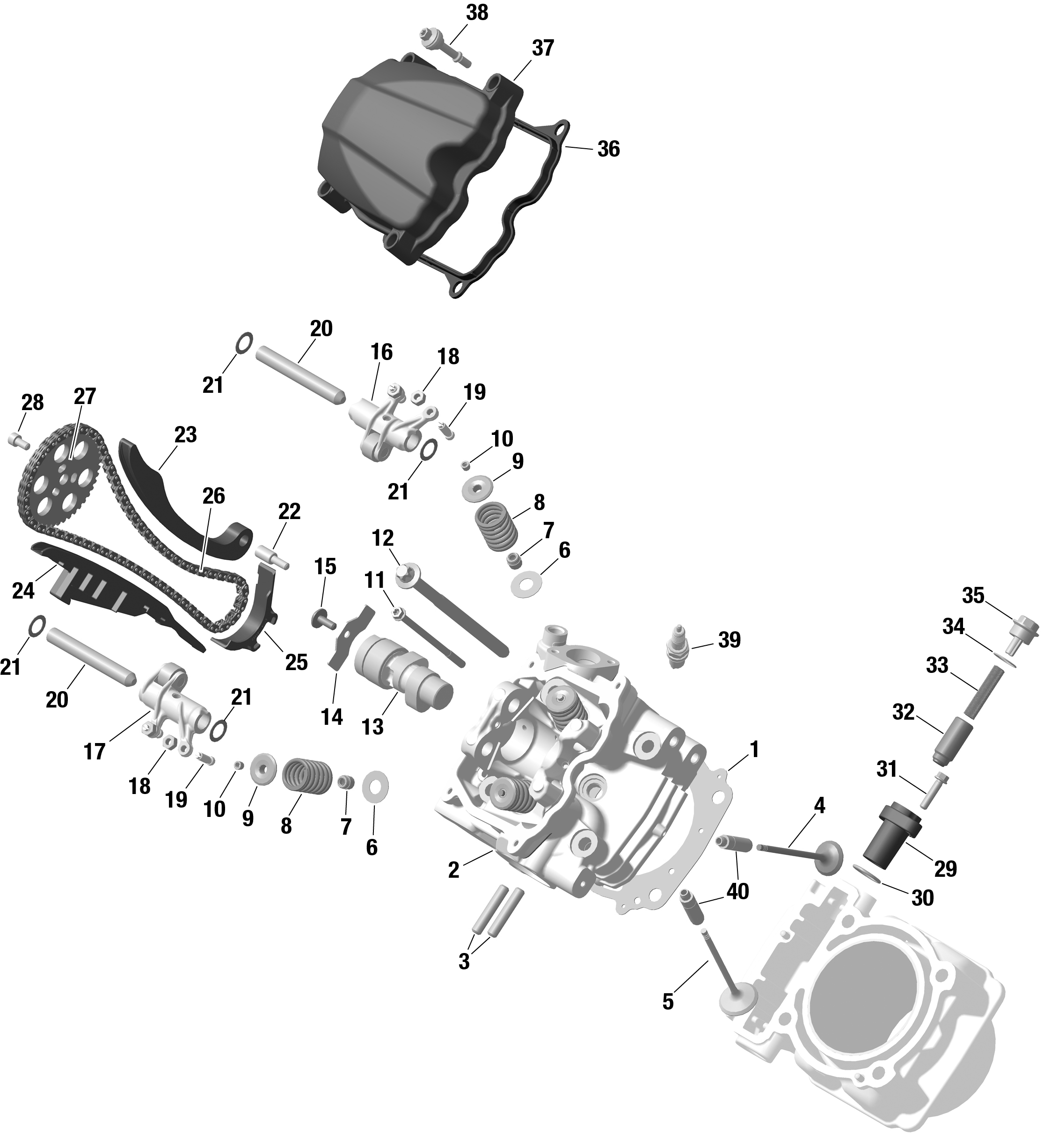 01 ROTAX CULASSE AVANT POUR OUTLANDER 1000 EFI 6X6 XU VERT BOREAL 2024