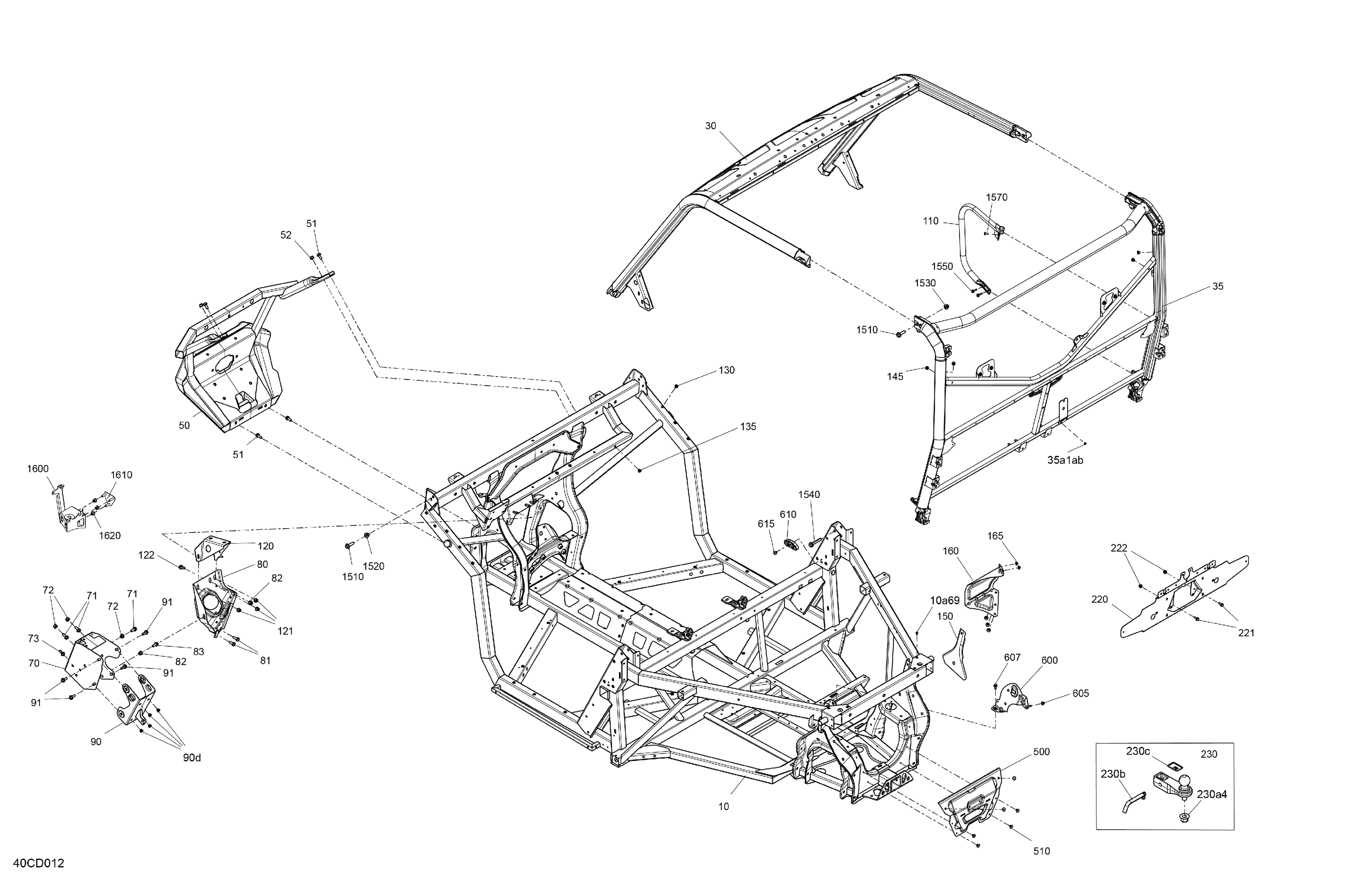 06 CHASSIS SYSTEME POUR TRAXTER HD10 XU NOIR ETERNEL METALLIQUE 2024