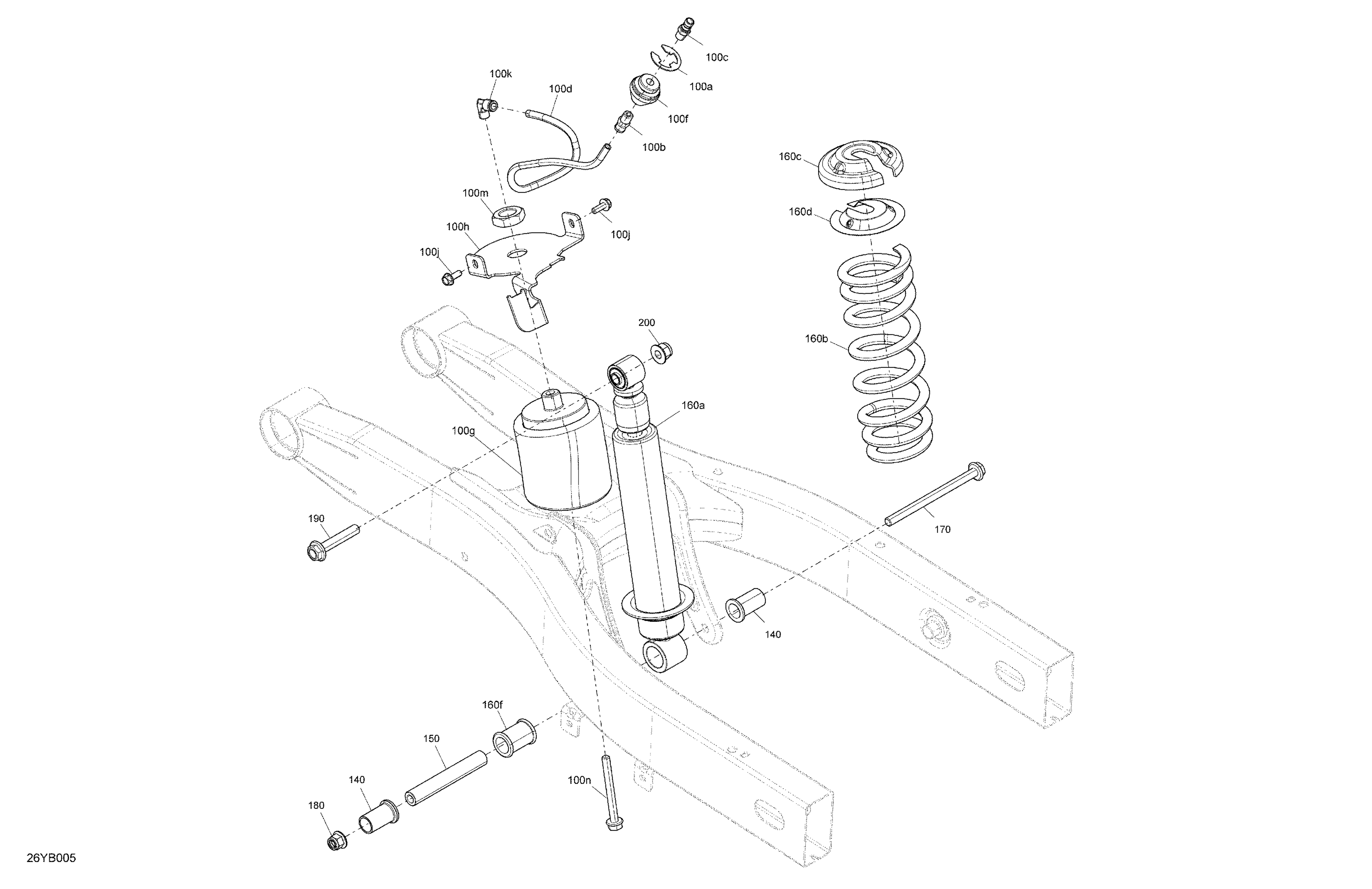 05 SUSPENSION AMORTISSEUR ARRIERE POUR SPYDER F3 T SE6 BARELY BLUE 2022