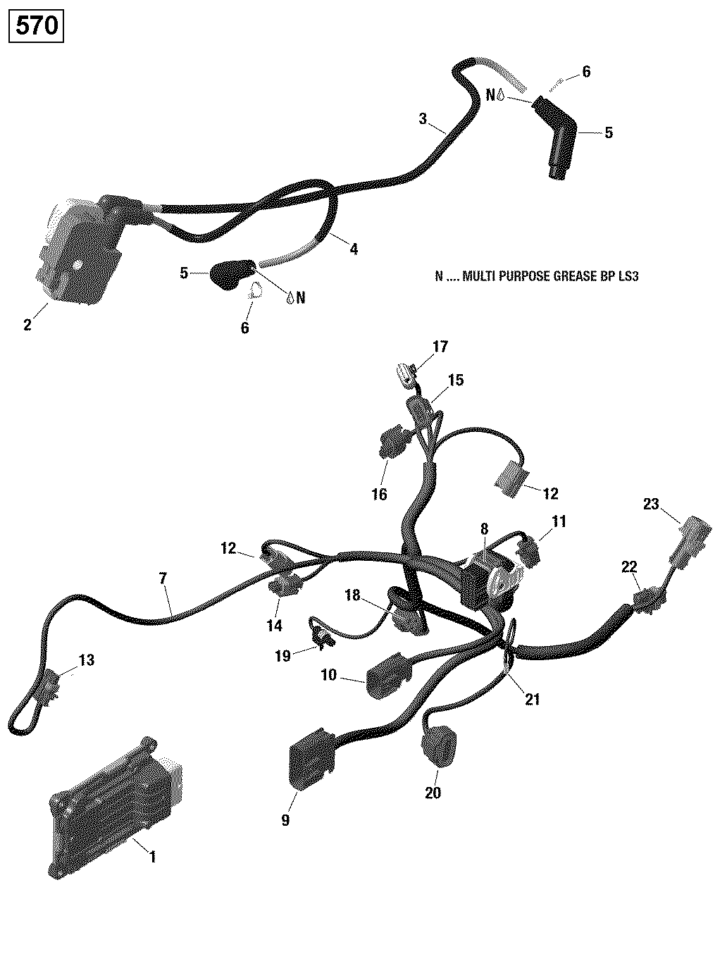10 CABLAGE MOTEUR ET MODULE ELECTRONIQUE 570 EFI ENSEMBLE PRO POUR OUTLANDER L DPS 450 EFI JAUNE 2016