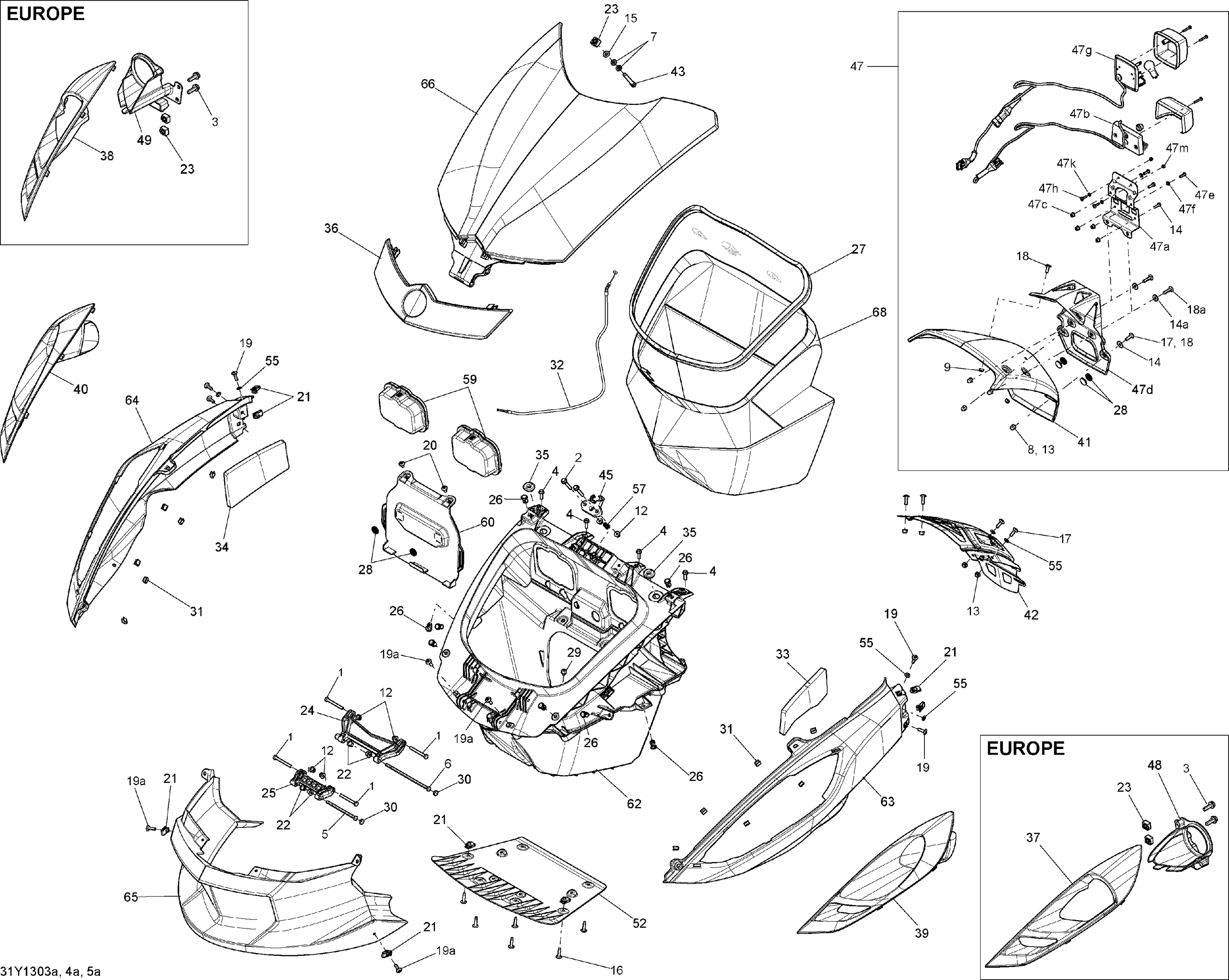09 CARROSSERIE ET ACCESSOIRES A POUR SPYDER RS S SE5 GREEN 2013