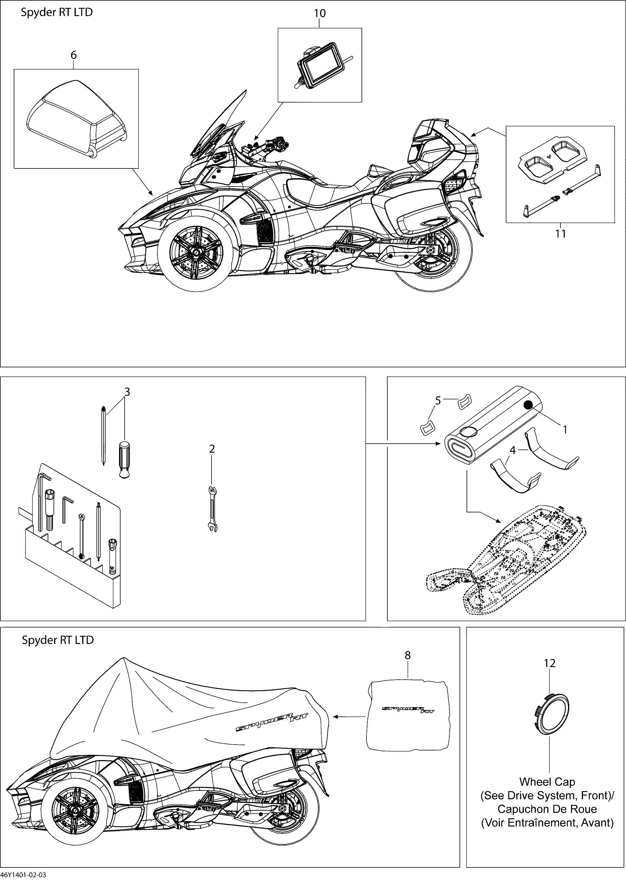 09 OUTILS 46Y1403 POUR SPYDER RT LIMITED SE6 BLACK 2014