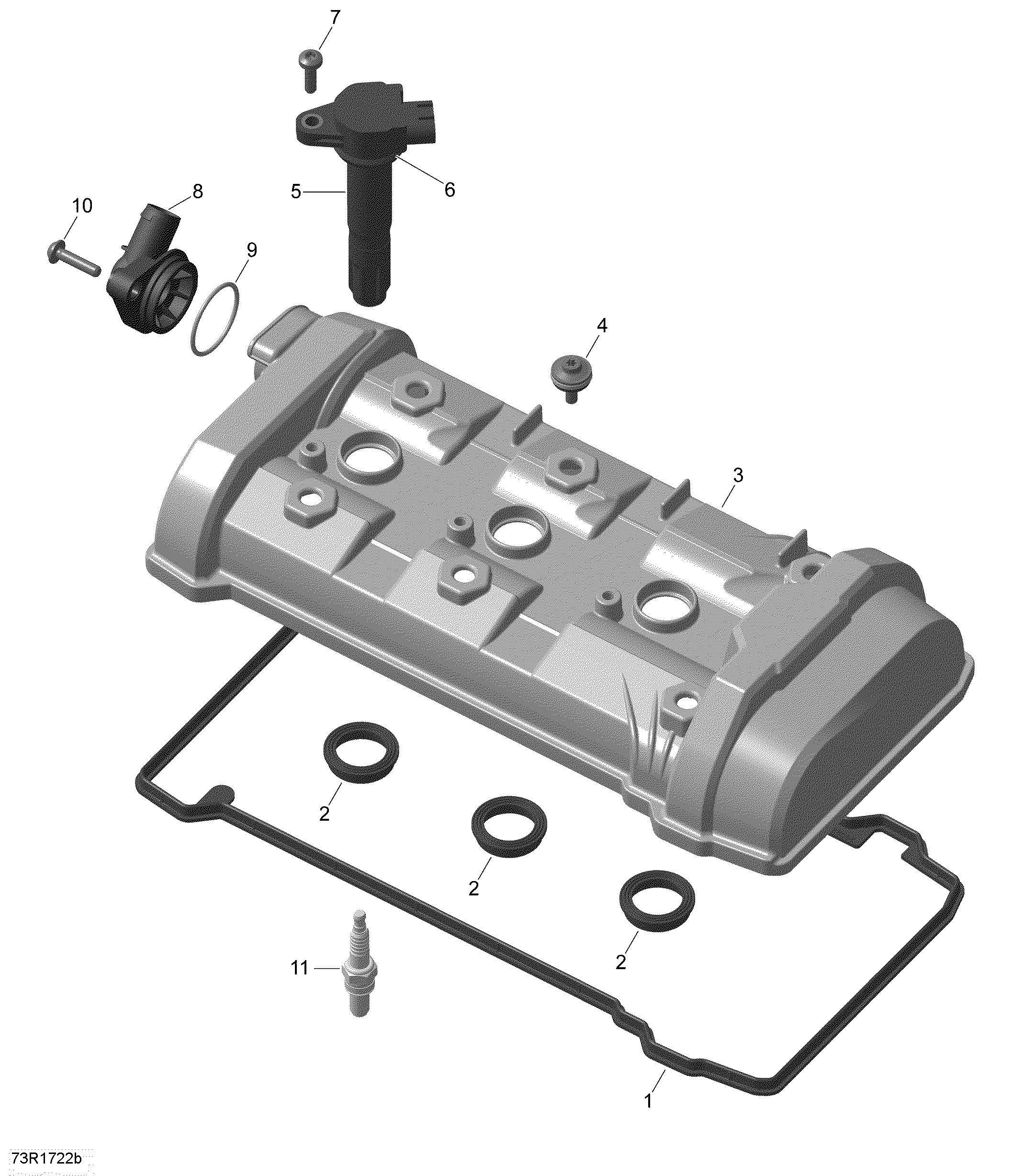 01 ROTAX COUVERCLE DE SOUPAPES POUR SPYDER RT LIMITED 10TH EDITION SE6 BLACK 2018