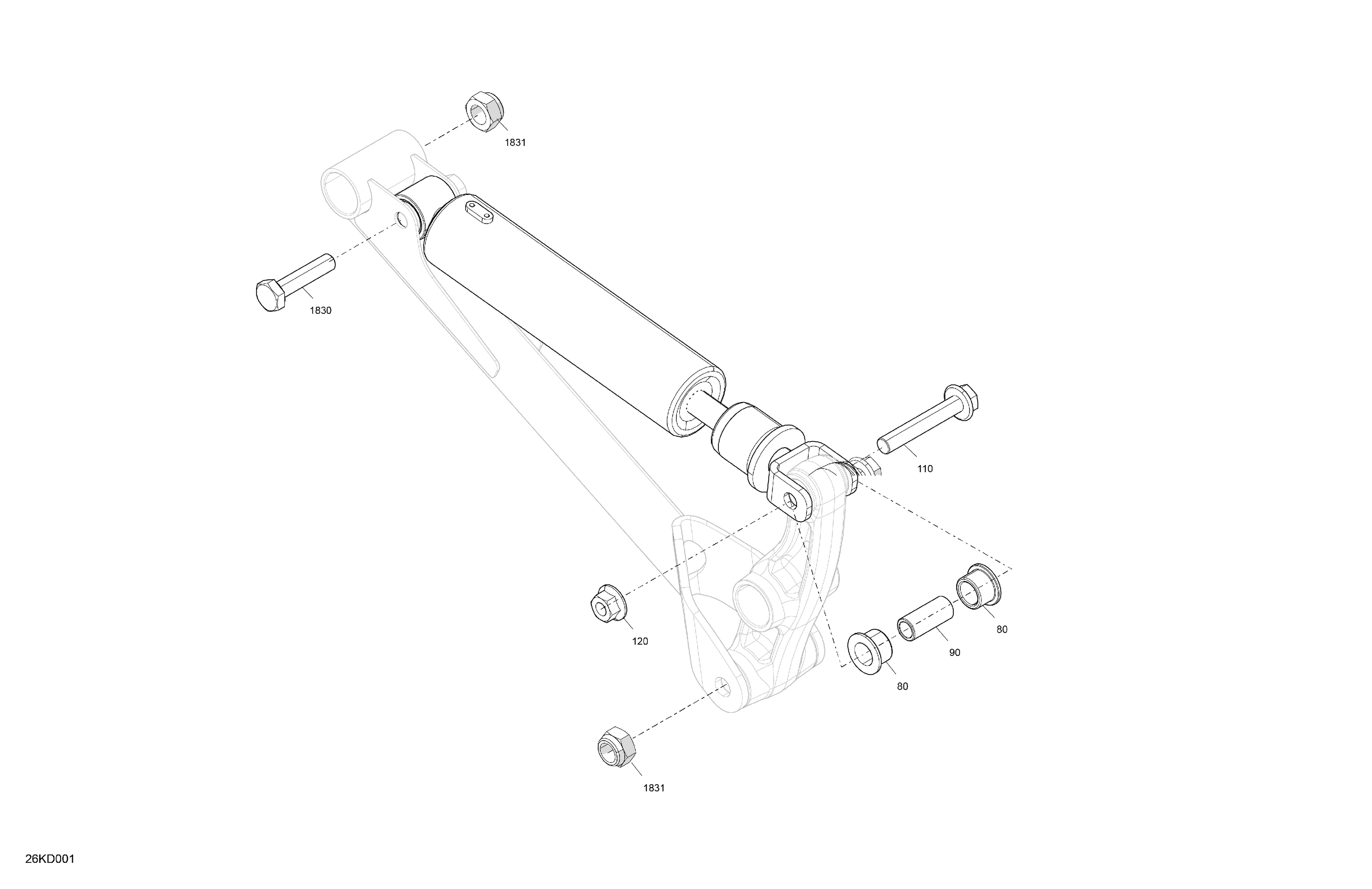 05 SUSPENSION AMORTISSEUR ARRIERE POUR RYKER 600 ACE CVT DEEP BLACK 2024
