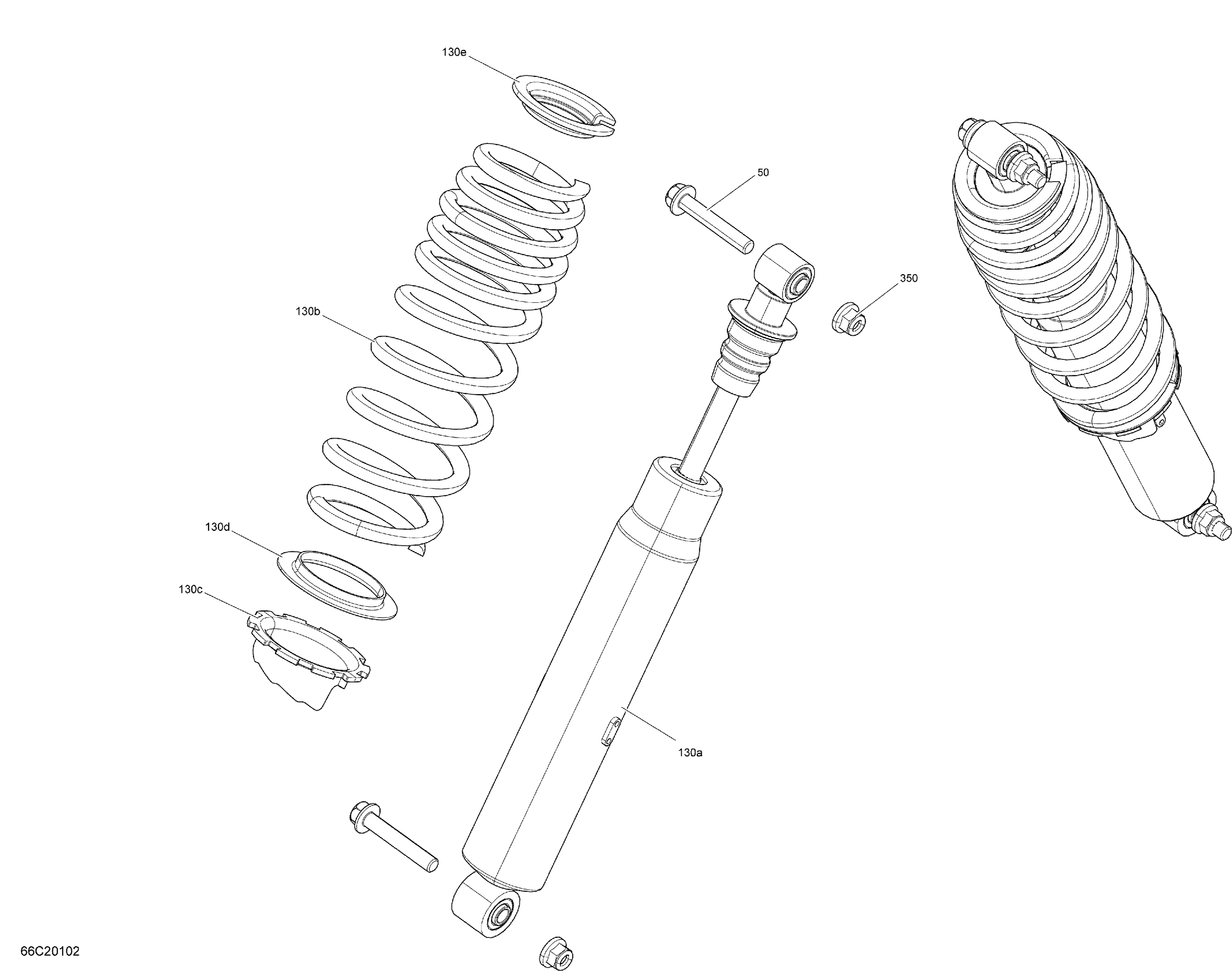 07 AMORTISSEURS AVANT DPS POUR COMMANDER 1000R LTD GRIS ASPHALTE 2020