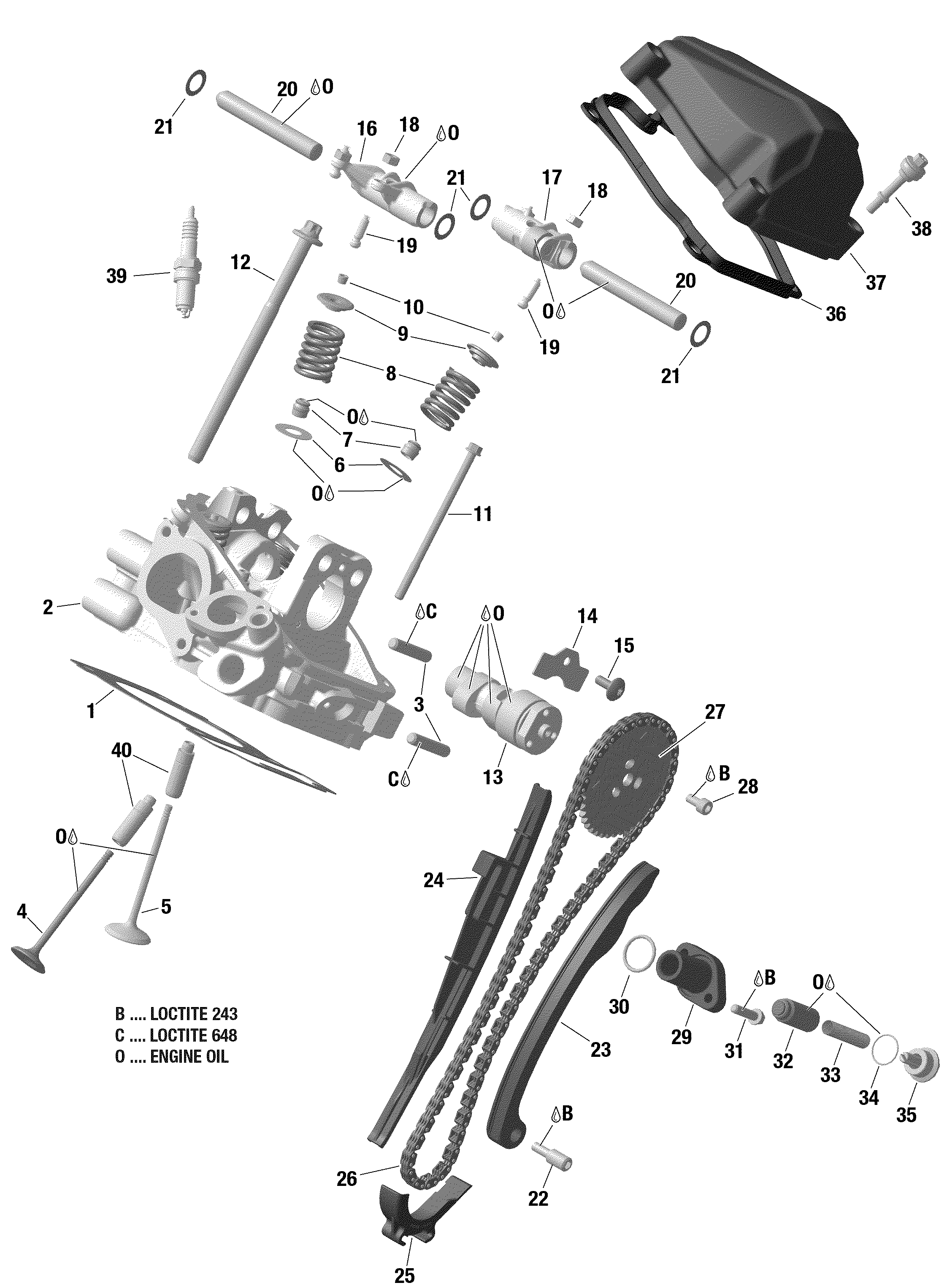 01 ROTAX CULASSE ARRIERE POUR OUTLANDER 1000 EFI 6X6 XT VERT ESCADRON 2022