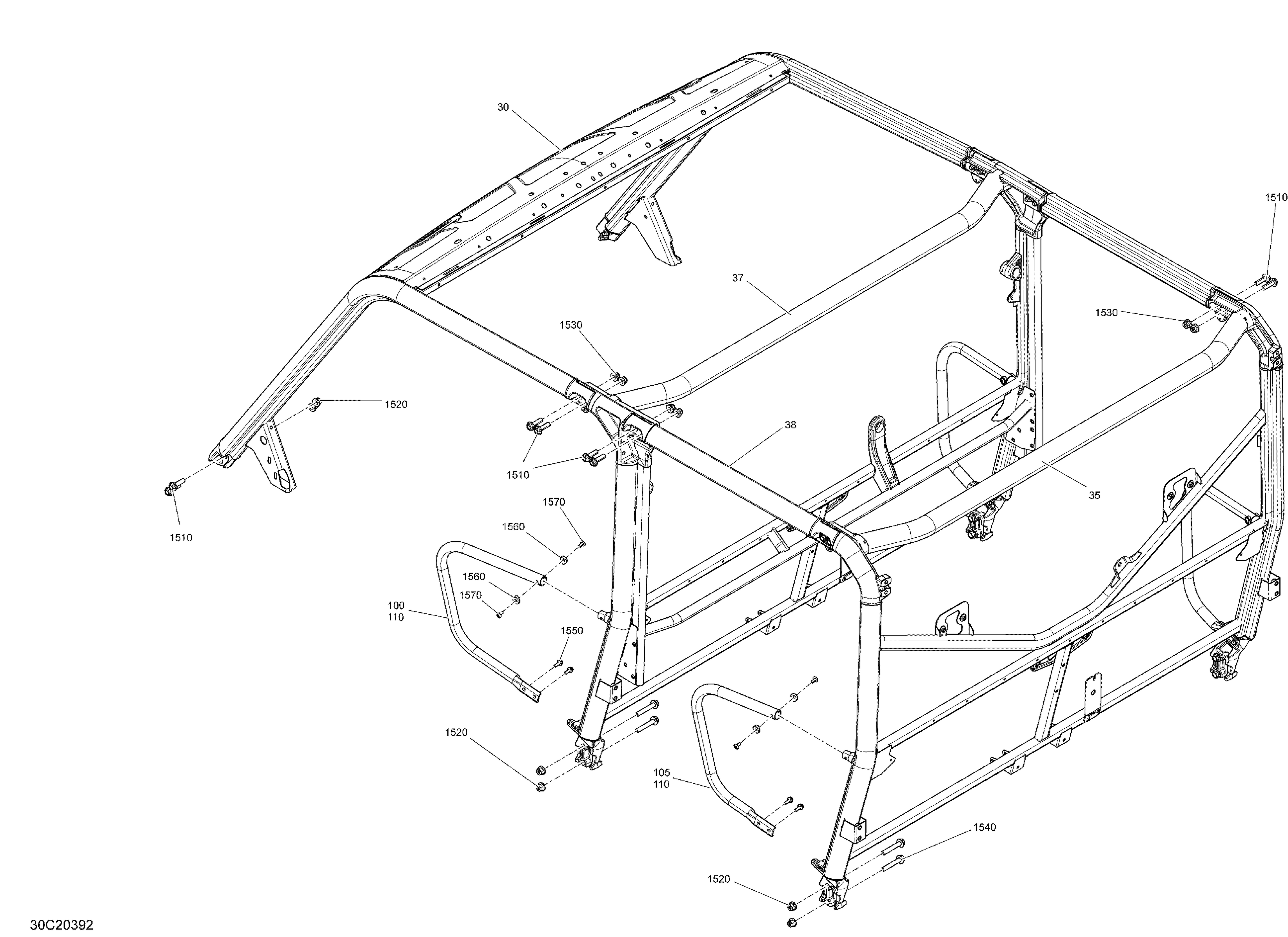 09 CAGE DE SECURITE POUR TRAXTER MAX HD8 DPS VERT ESCADRON 2020