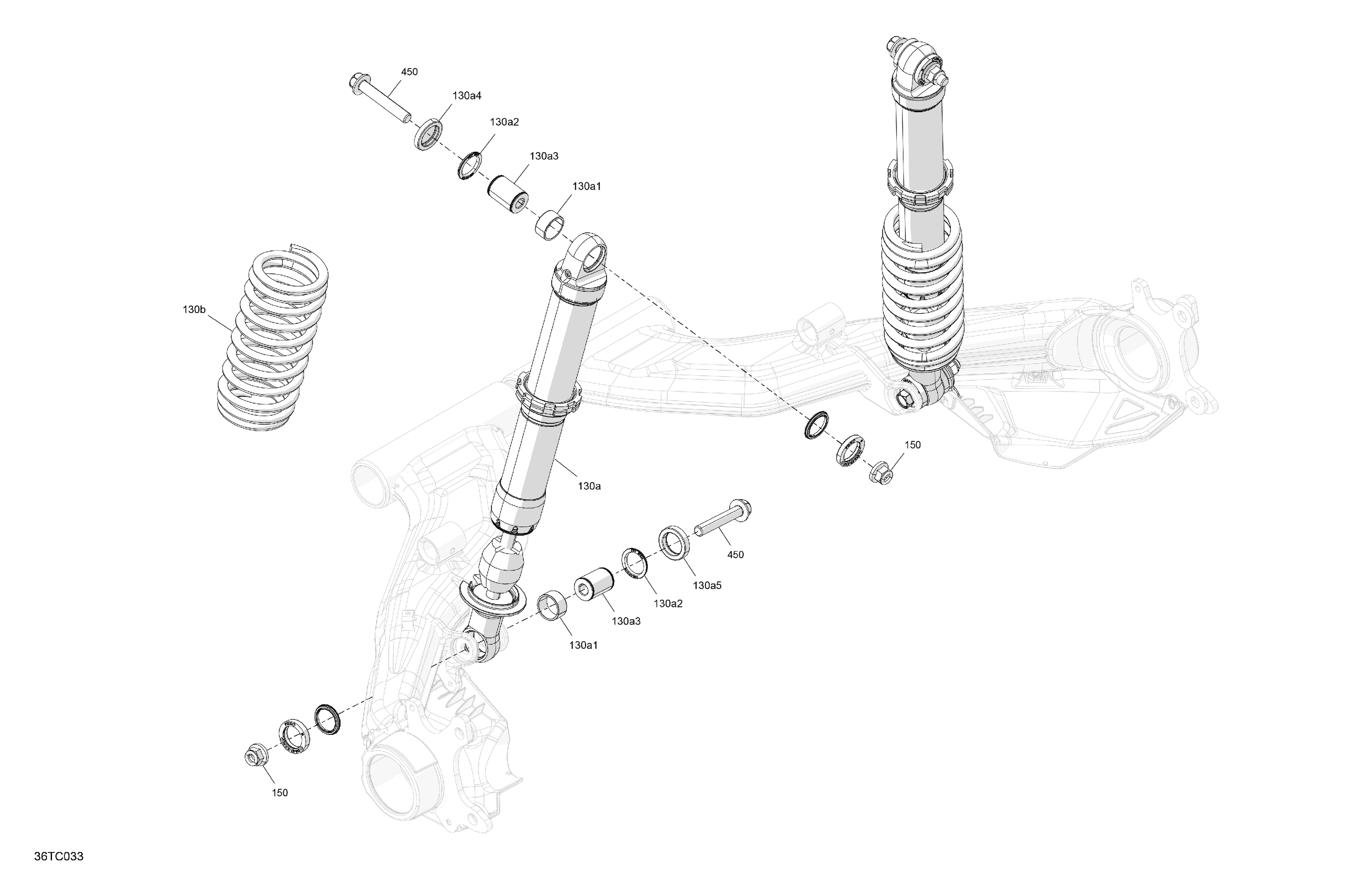 05 SUSPENSION AMORTISSEURS ARRIERE CONSTRUIT JUSQUAU 31 DECEMBRE 2022 POUR RENEGADE STD 650 CATALYST GRAY 2023