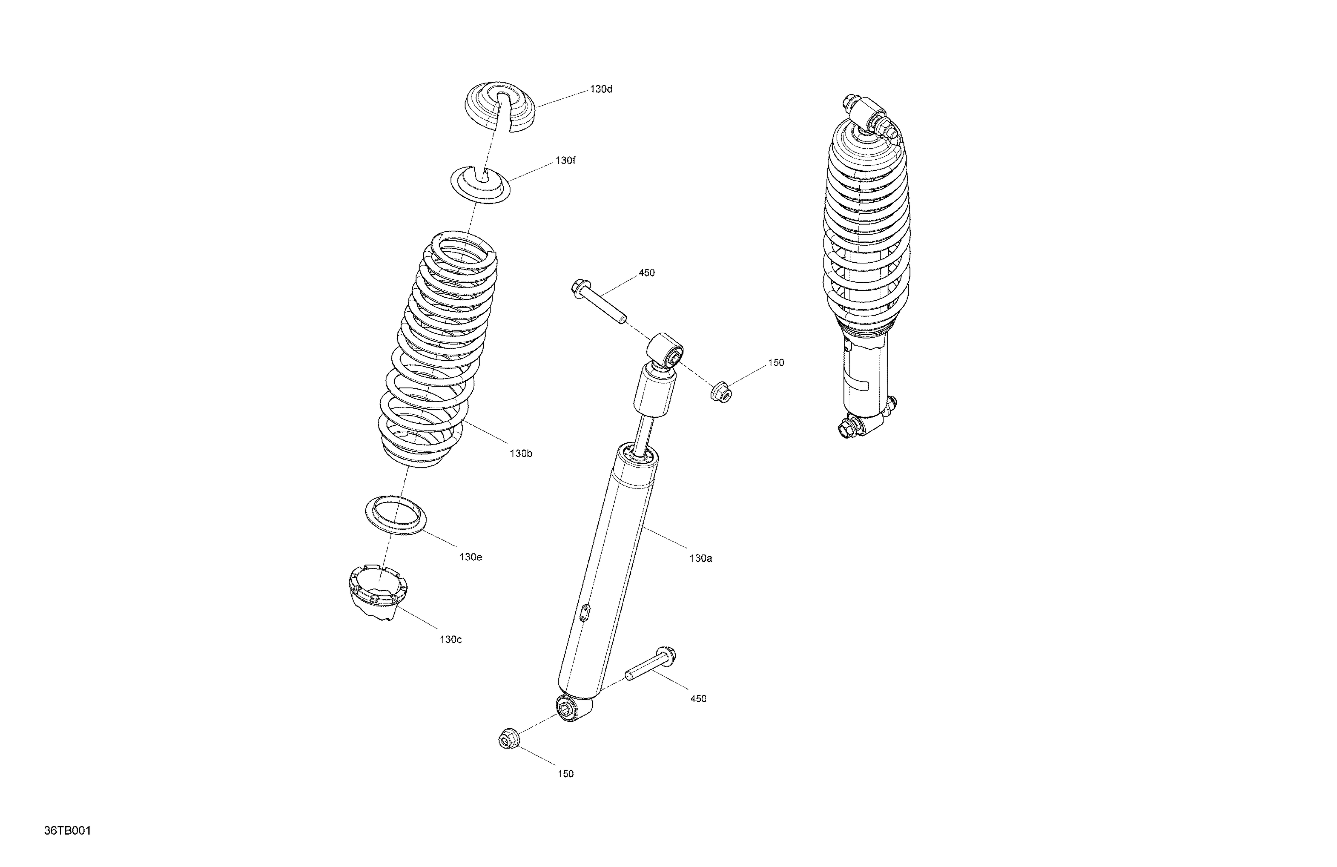 05 SUSPENSION AMORTISSEURS ARRIERES POUR OUTLANDER 1000 EFI DPS GRIS GRANITE 2021