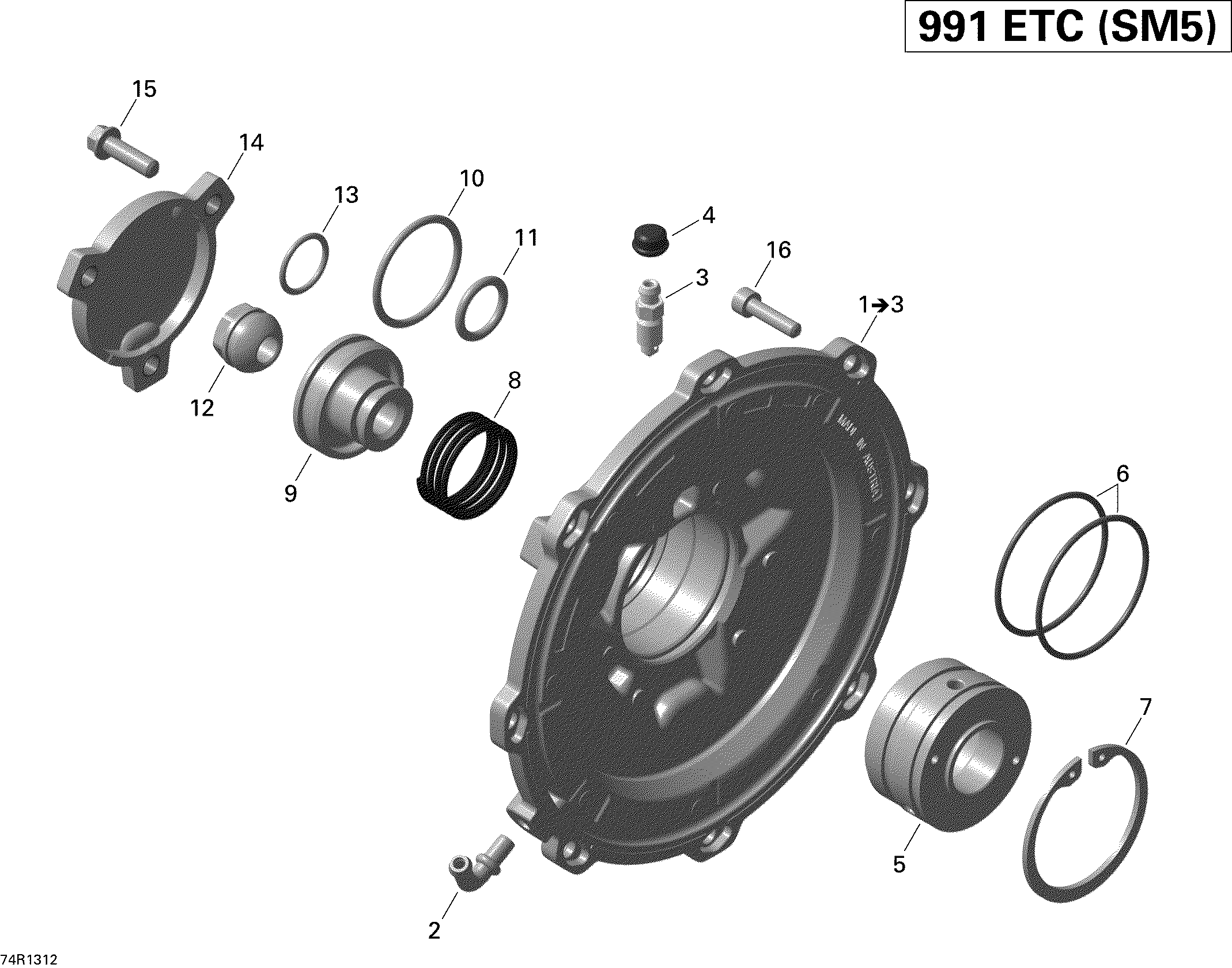 05 COUVERCLE DE DIAPHRAGME POUR SPYDER RS SM5 MAGNESIUM 2013