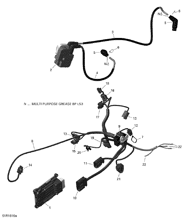 10 CABLAGE MOTEUR ET MODULE ELECTRONIQUE 650 EFI POUR OUTLANDER 650 EFI 2016