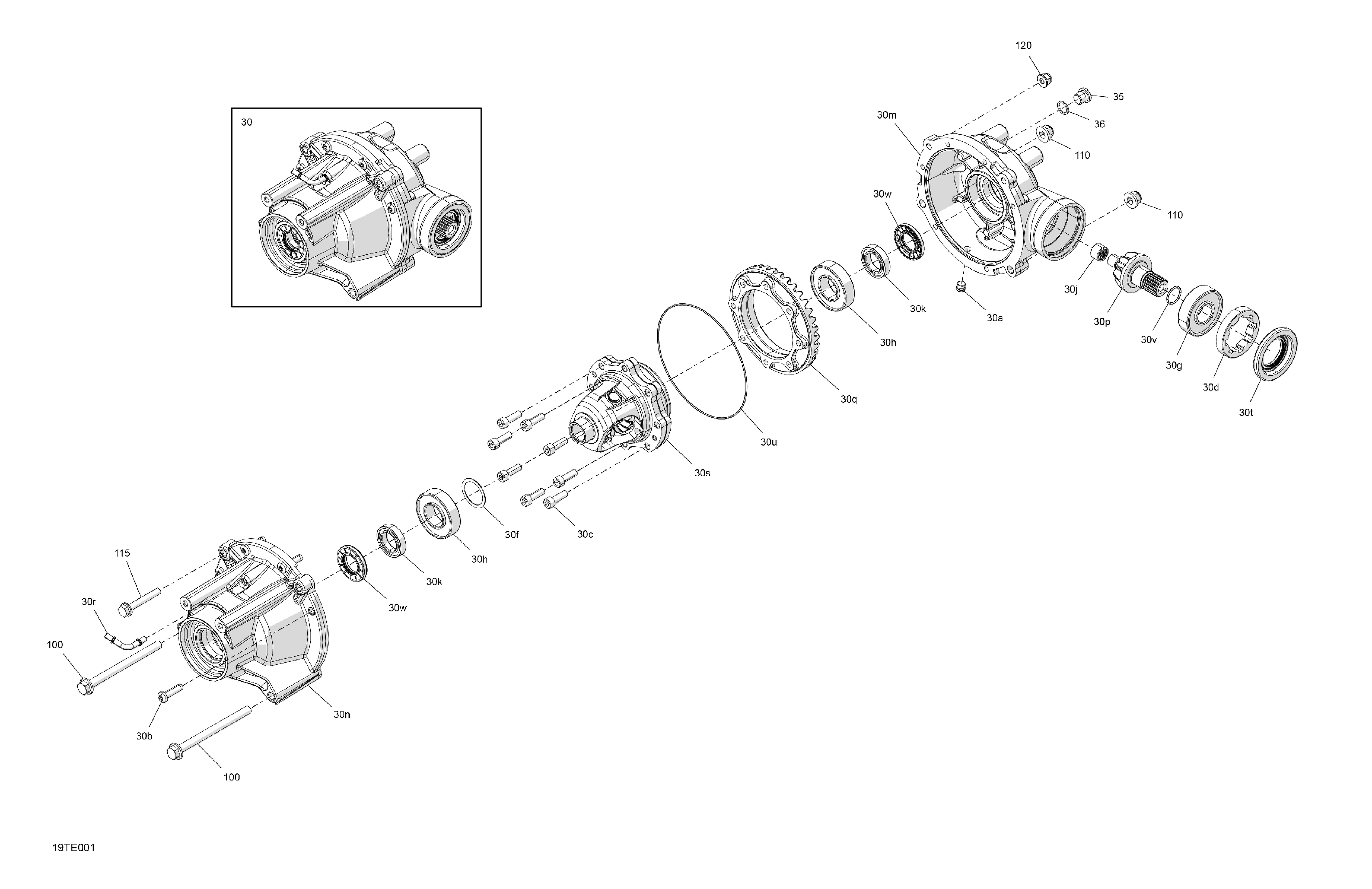 04 ENTRAINEMENT AVANT PIECES DIFFERENTIELLES POUR RENEGADE XXC 650 EFI CATALYST GRAY 2025