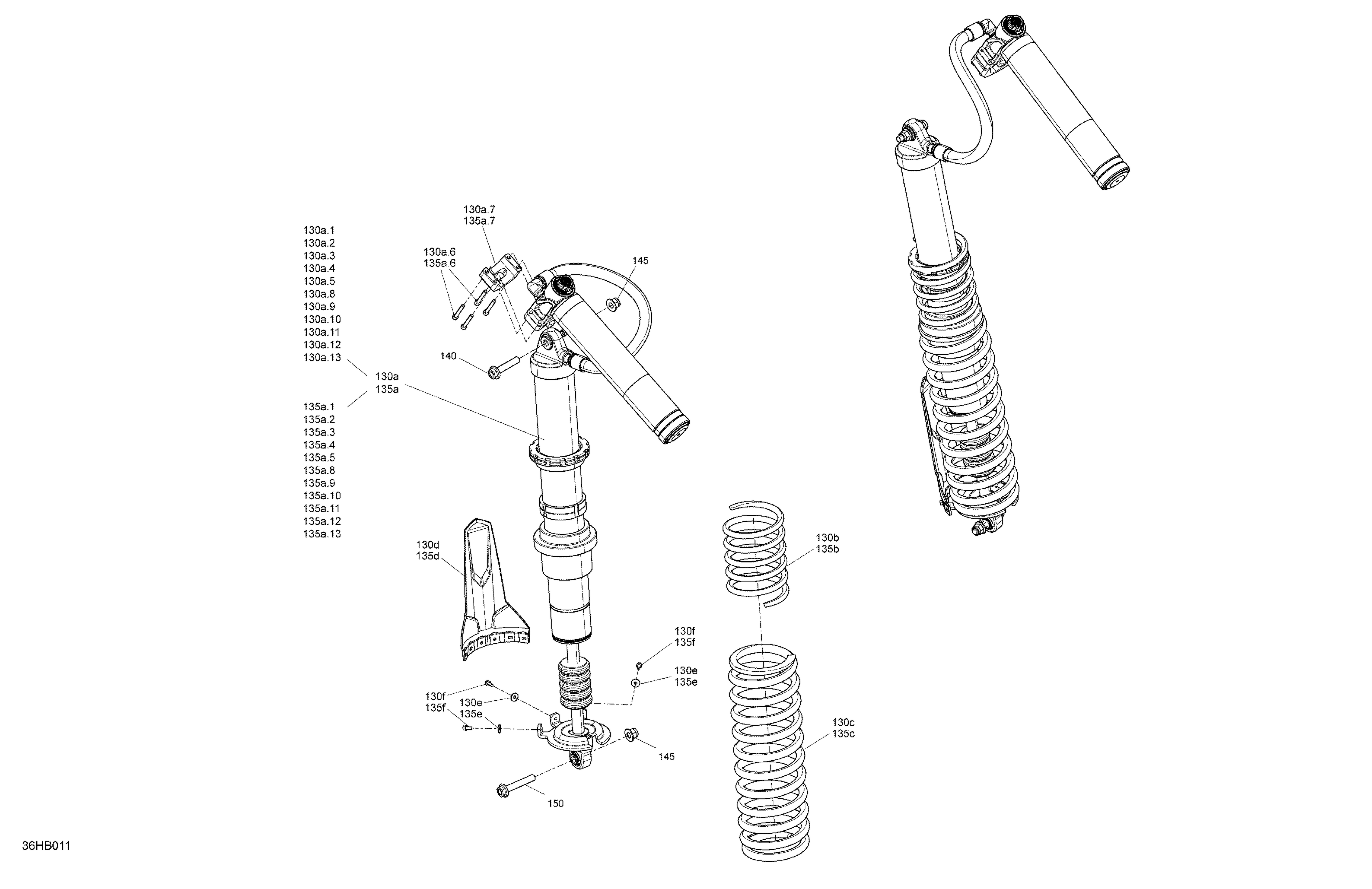 05 SUSPENSION AMORTISSEURS ARRIERES POUR MAVERICK X3 TURBO RR XRC CRAIE EPANO 2022