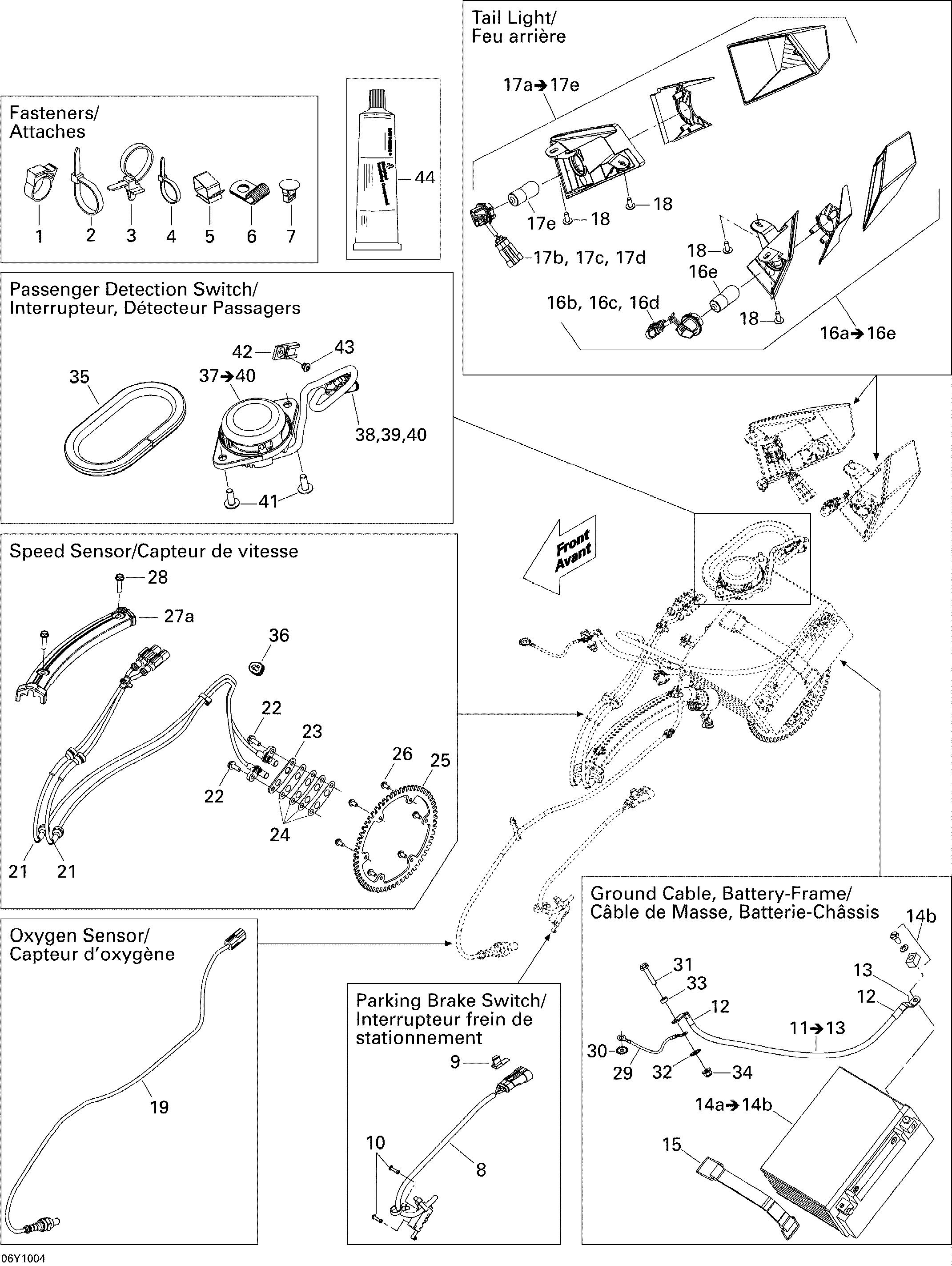 10 ACCESSOIRES ELECTRIQUES ARRIERE POUR SPYDER RS S SE5 PEARL WHITE 2010