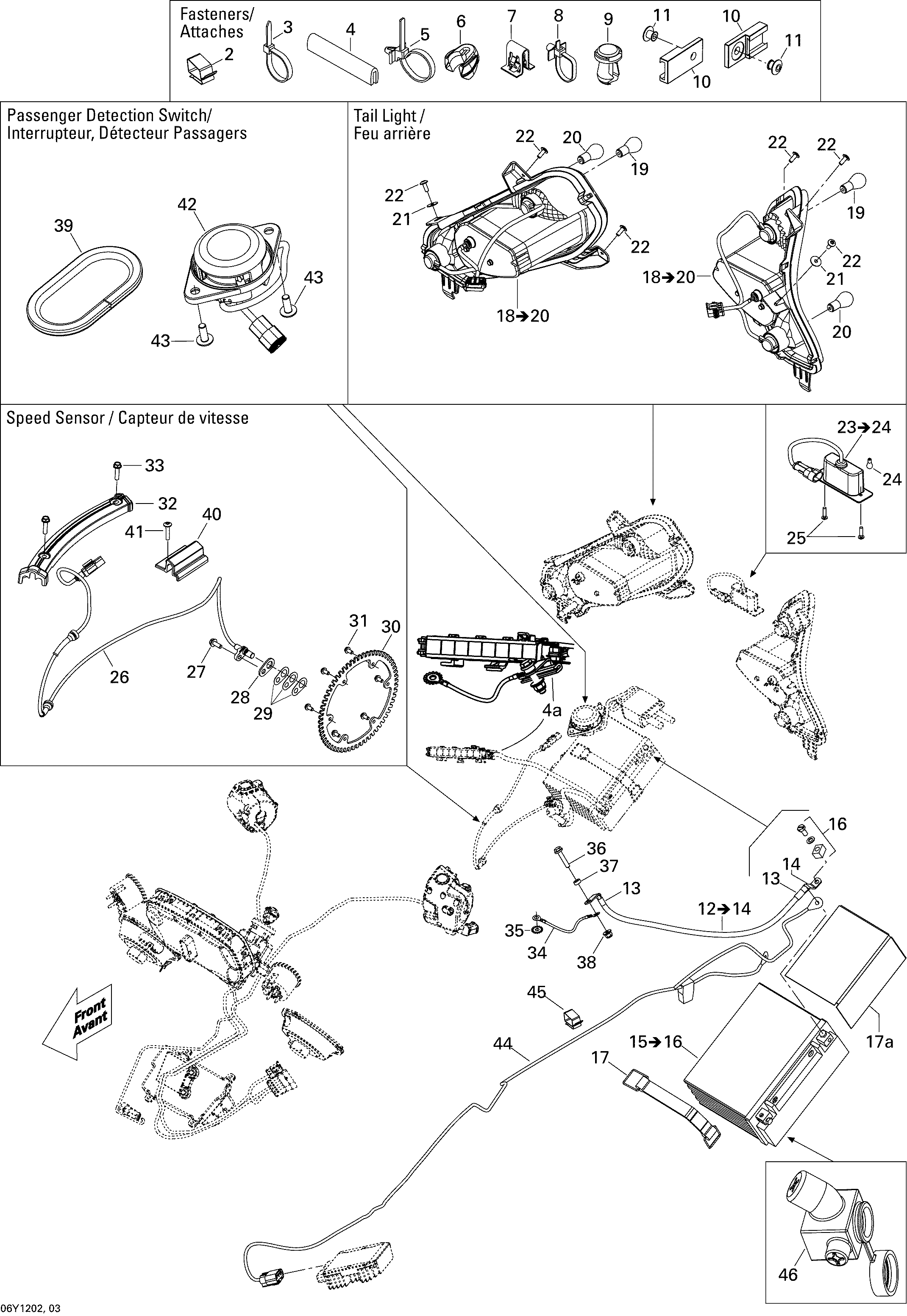 10 ACCESSOIRES ELECTRIQUES ARRIERE POUR SPYDER RT LIMITED SE5 LAVA BRONZEBLACK SEAT 2012