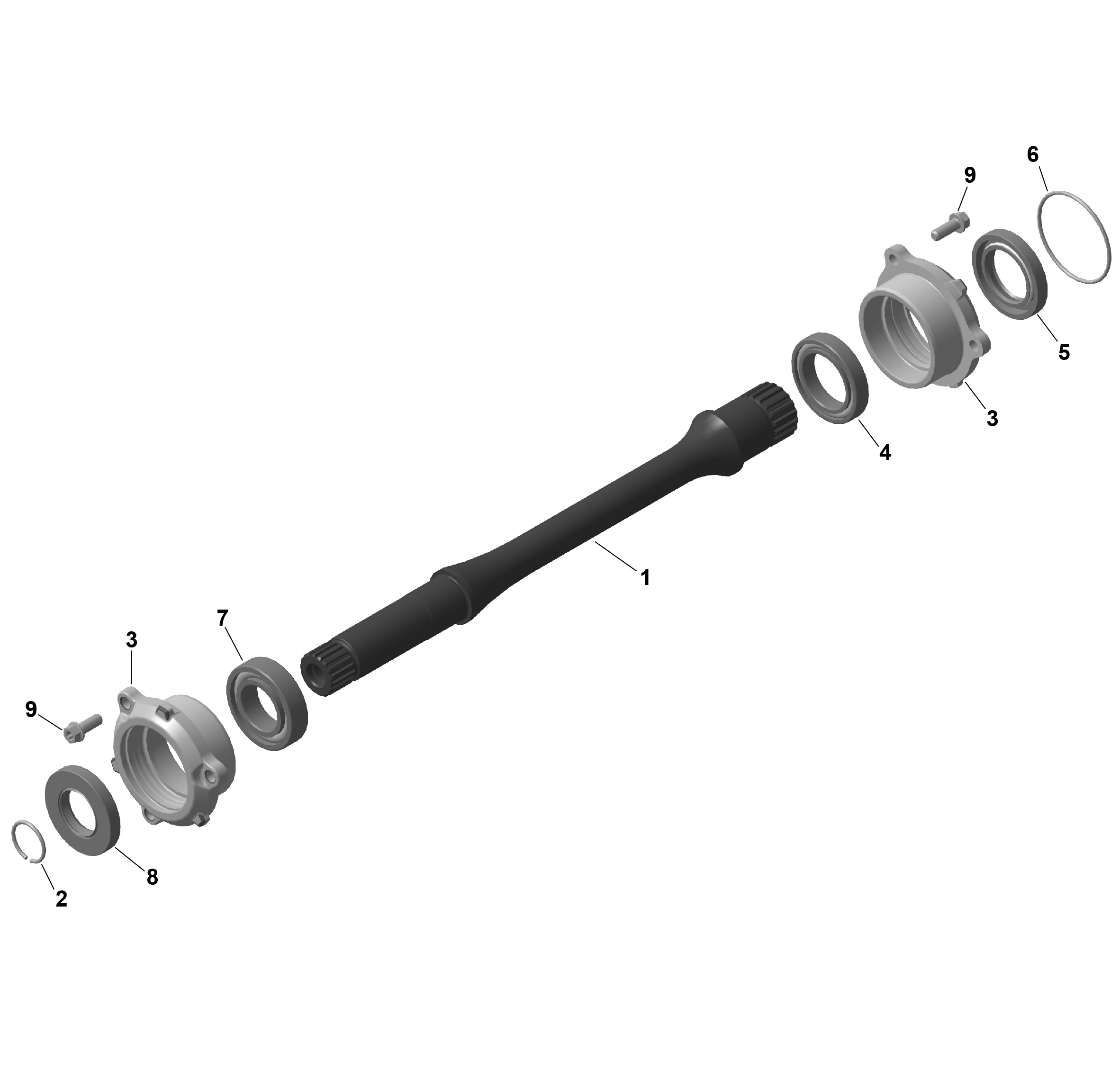 01 ROTAX ARBRE DE TRANSMISSION POUR OUTLANDER 6X6 XU 1000 EFI VERT BOREAL 2025