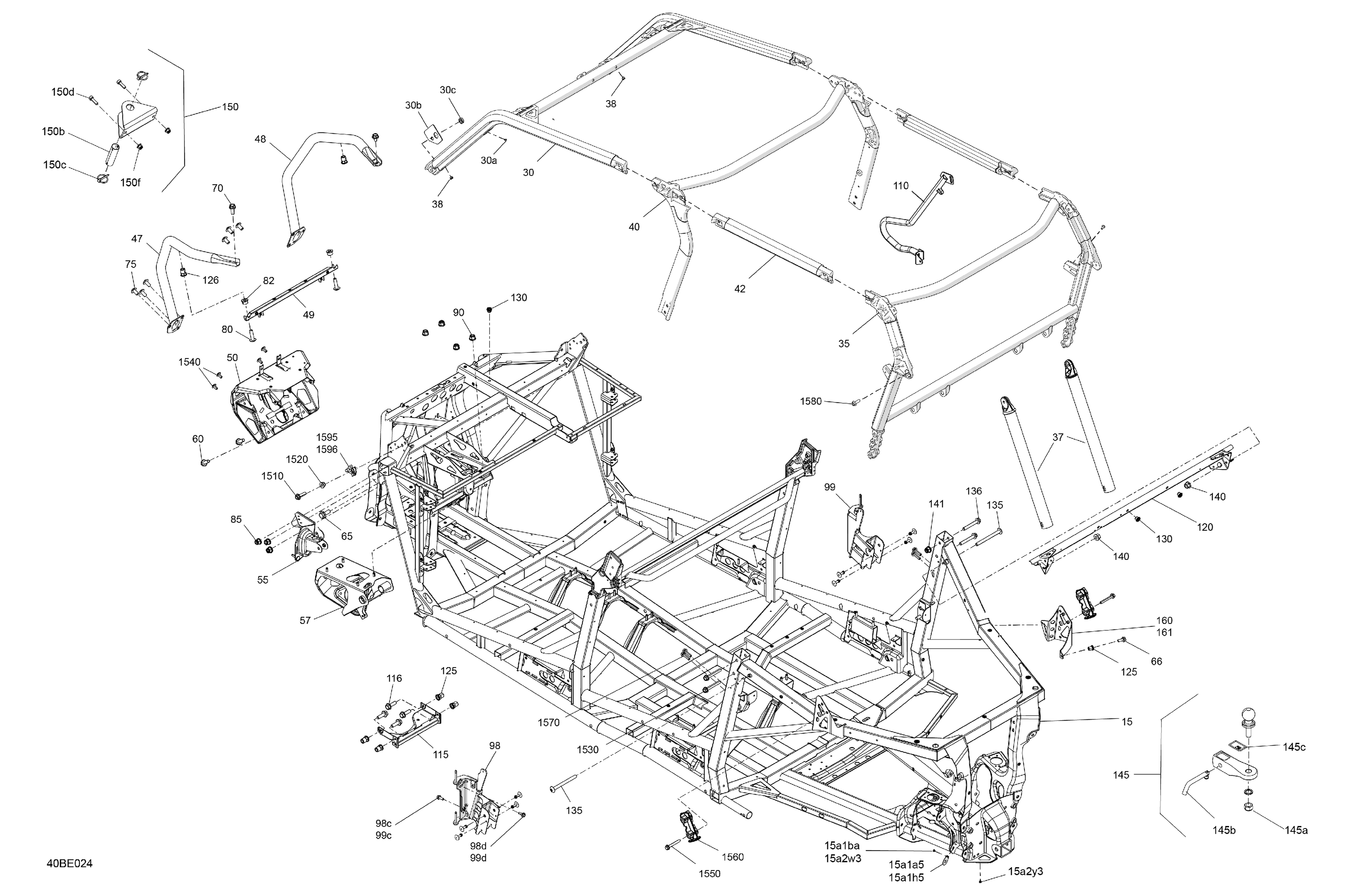 06 CHASSIS SYSTEME POUR MAVERICK SPORT MAX 1000R EFI DPS SAS NOIR ETERNEL METALLIQUE 2025