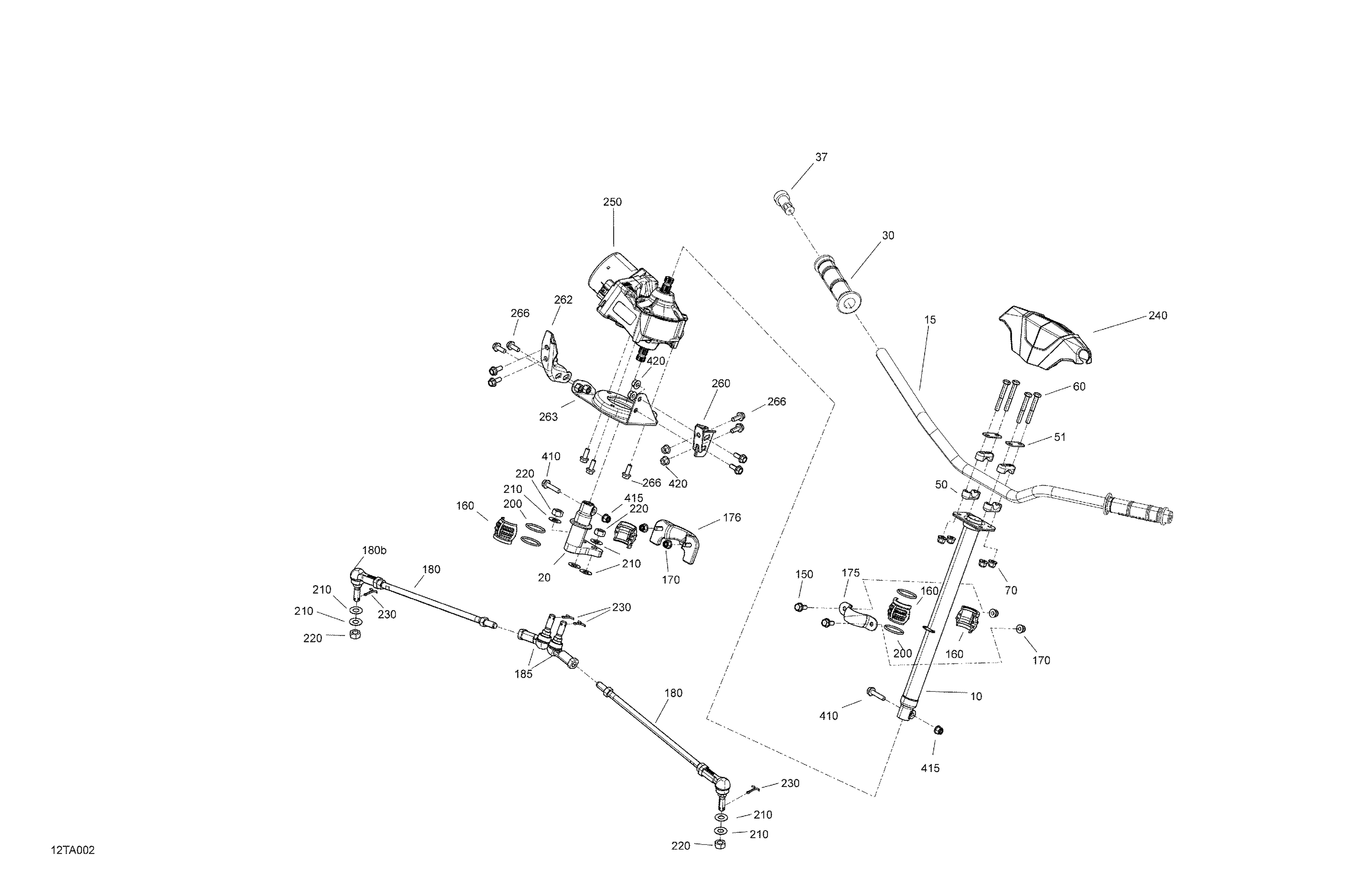 03 MECANIQUE DIRECTION POUR OUTLANDER 650 EFI XU VERT TUNDRA 2021