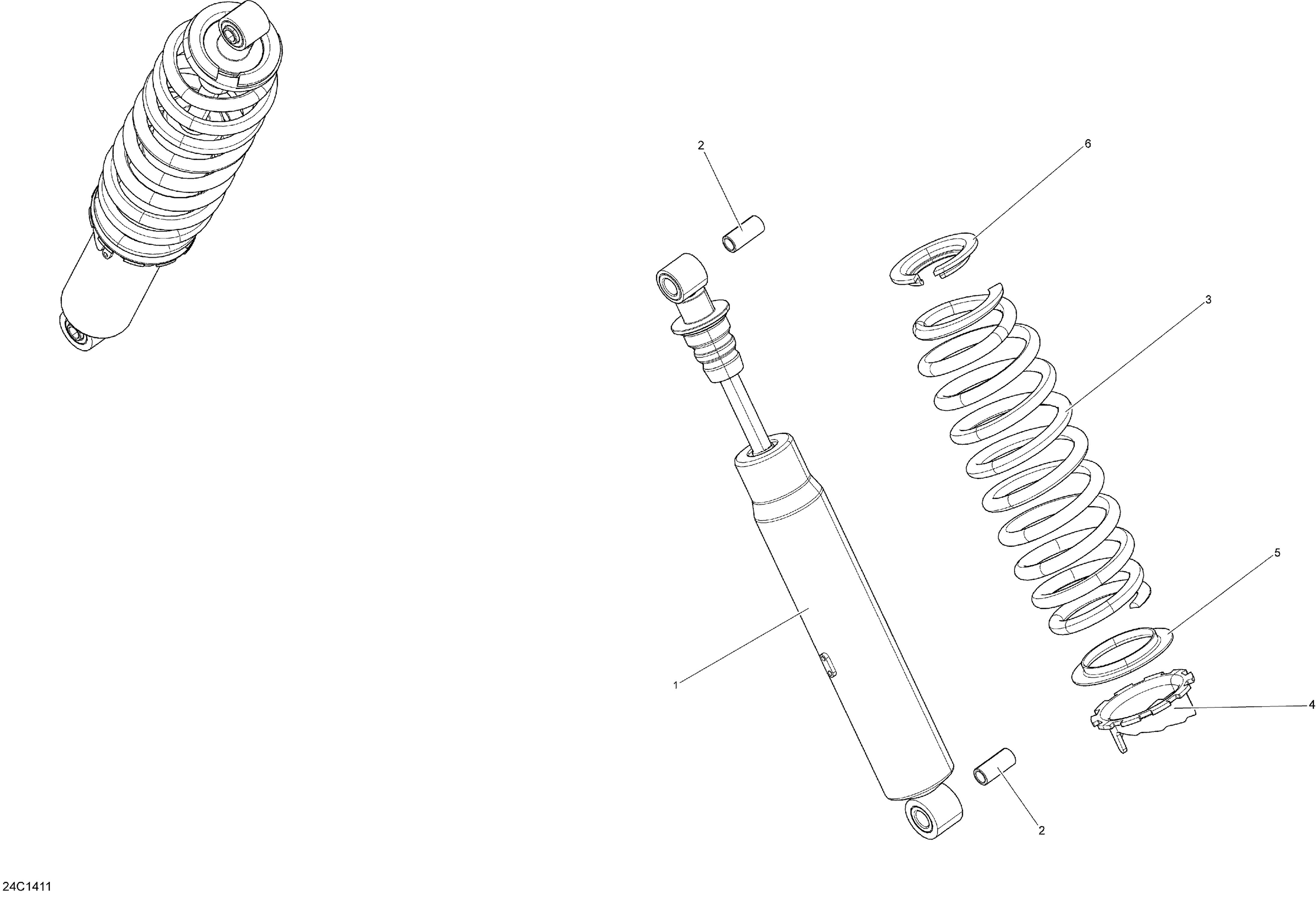 07 SUSPENSION AVANT 24C1411 POUR COMMANDER ELECTRIQUE STD JAUNE 2014