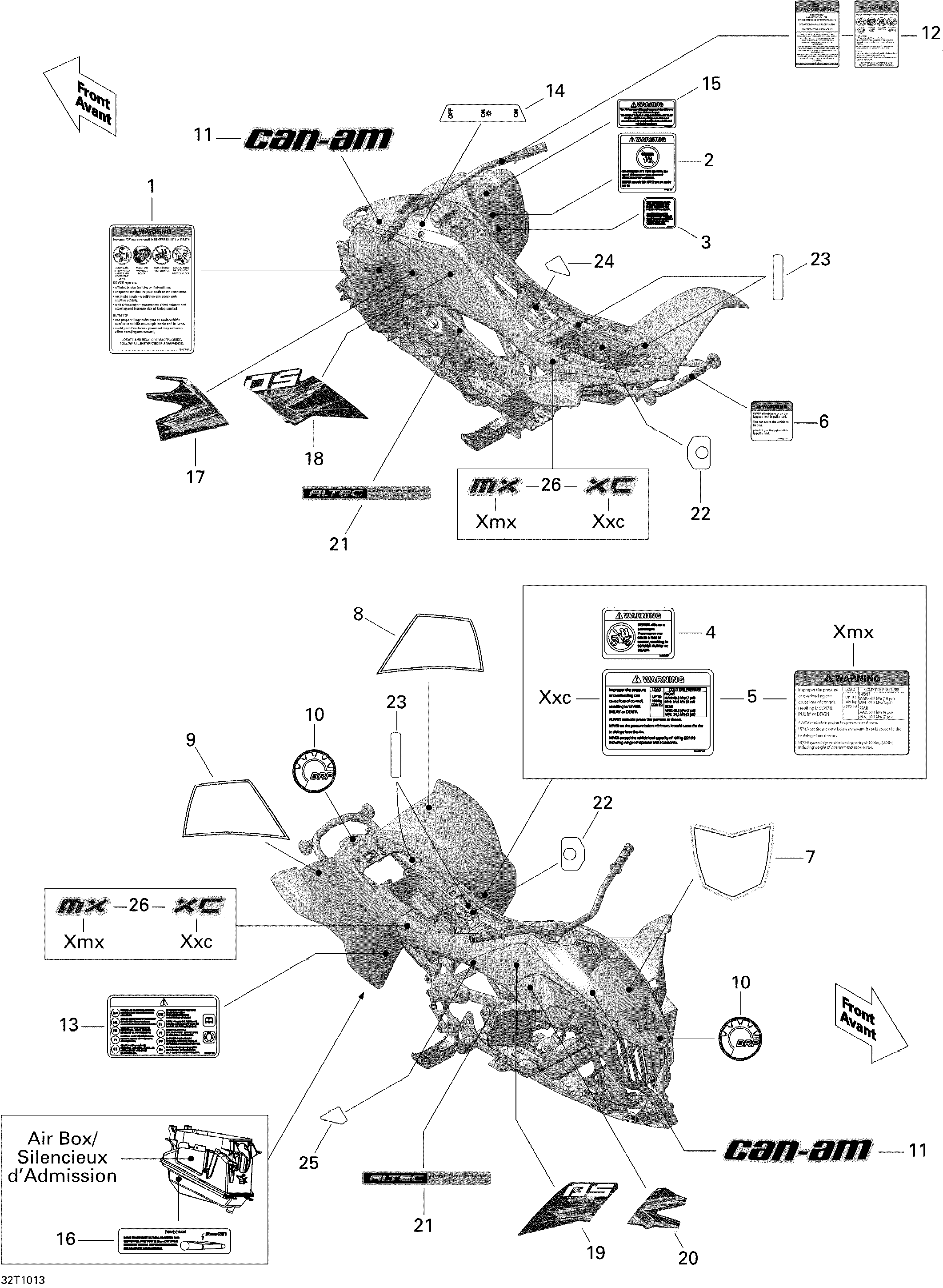 09 KITS DECO XMX POUR DS 2X4 XMX 450 EFI 5SP NOIR PROFOND 2010