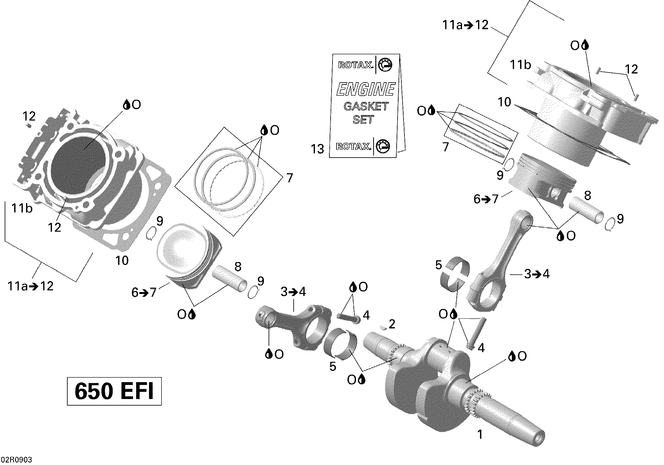 01 VILEBREQUIN PISTON ET CYLINDRE POUR OUTLANDER MAX STD 650 EFI CVT ROUGE VIPERE 2009