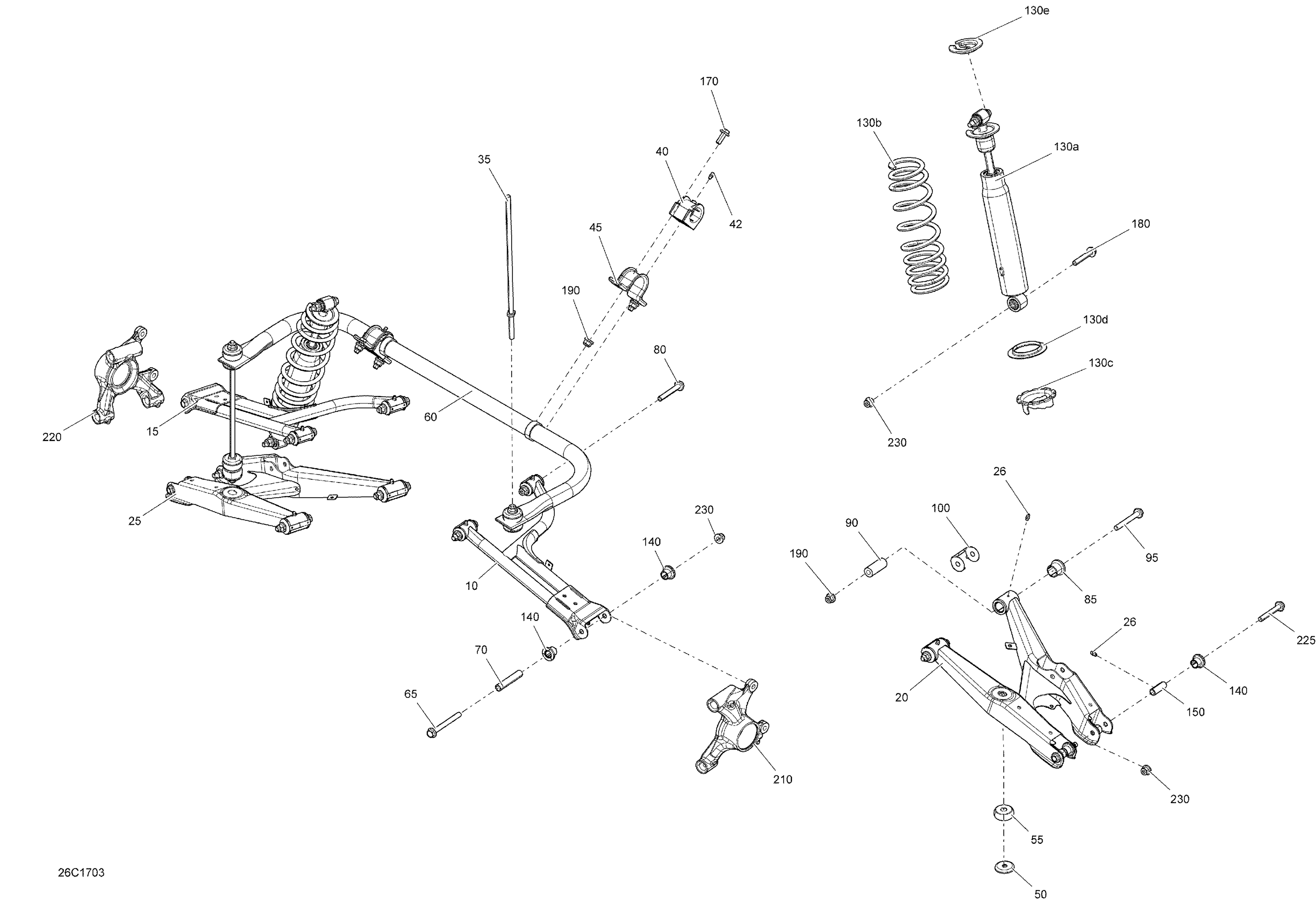 08 SUSPENSION ARRIERE POUR DEFENDER BASE VERT ESCADRON 450 EFI NXT4 2017