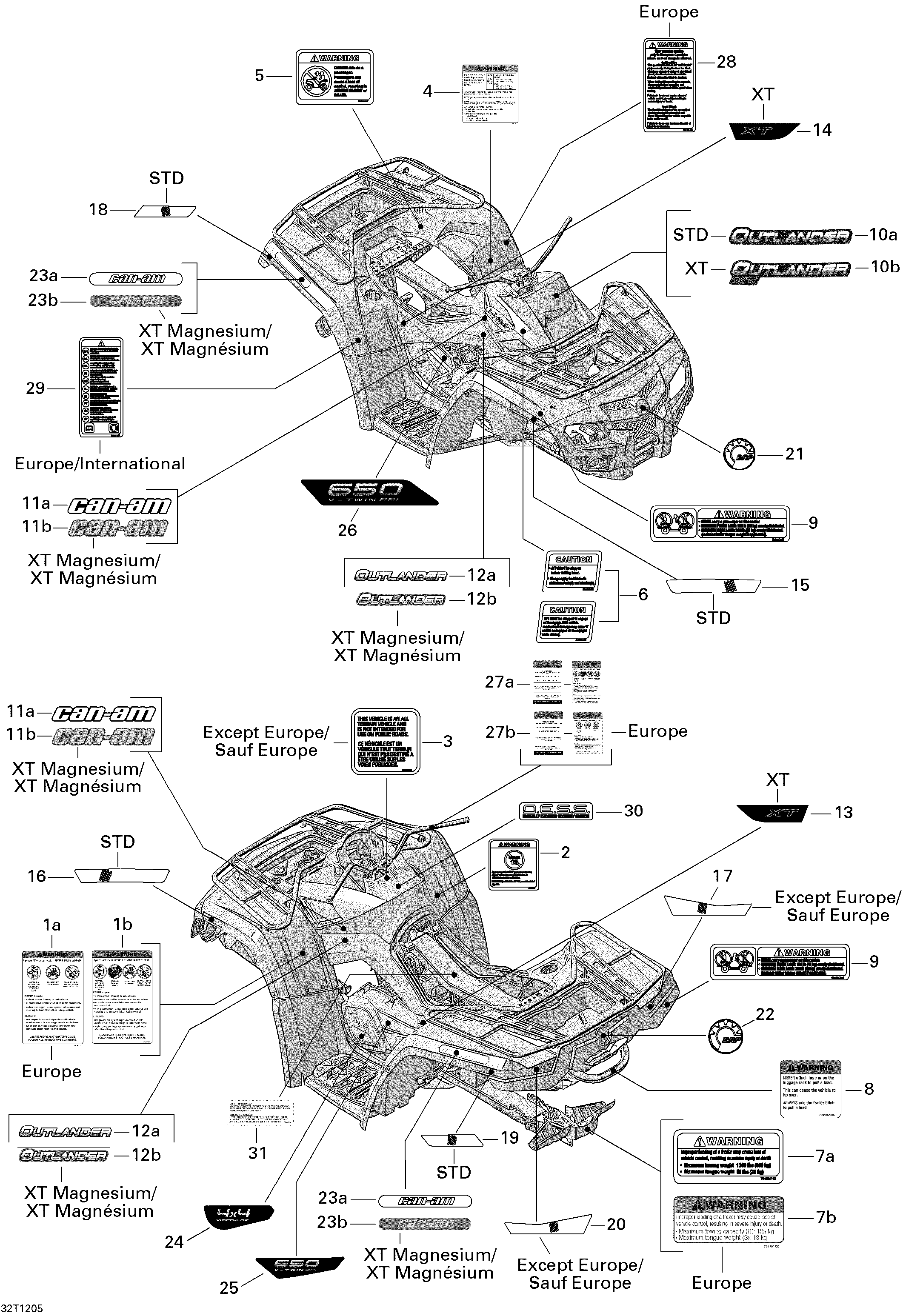 09 KITS DECO POUR OUTLANDER XT MAGNESIUM 2012