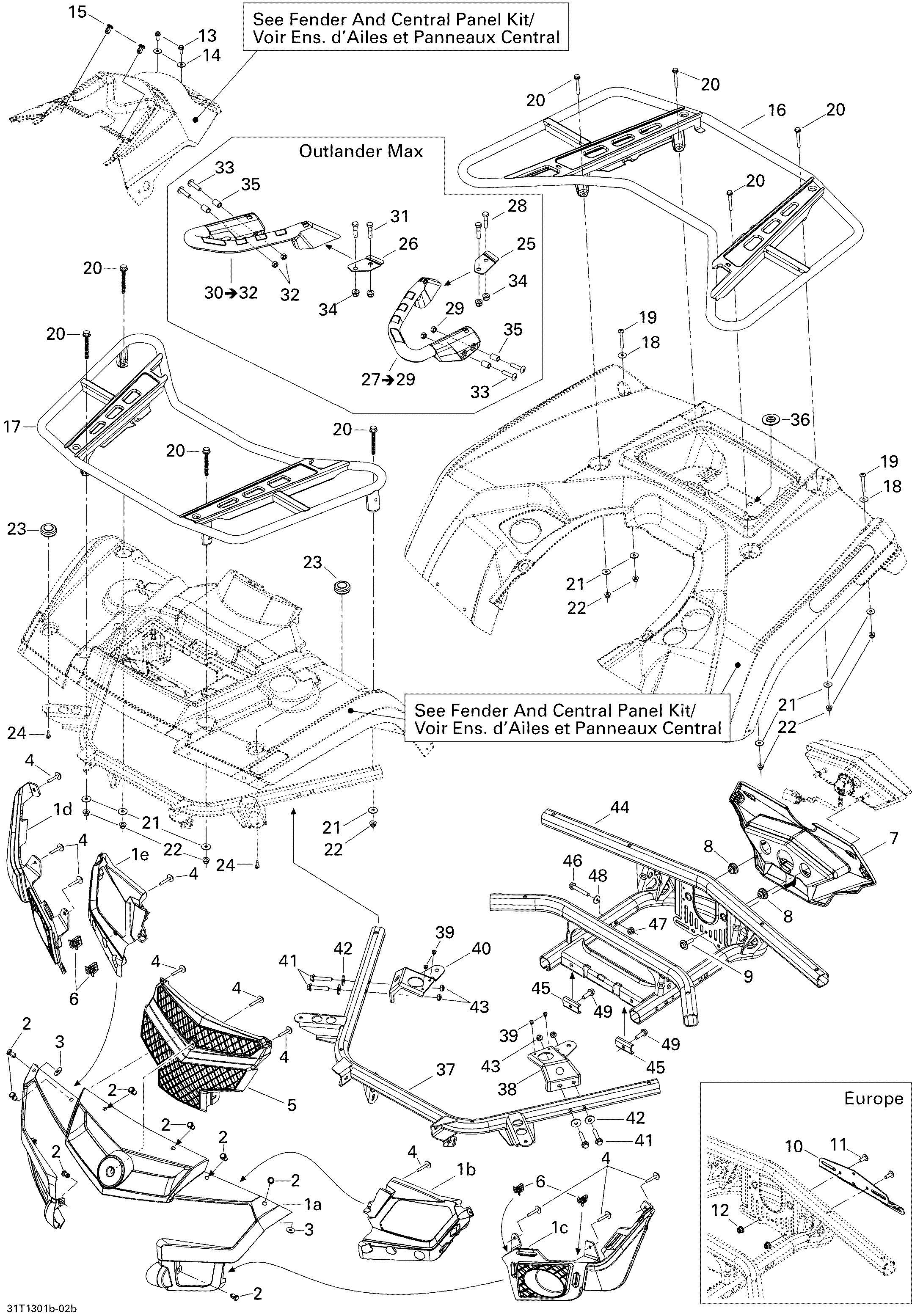 09 CARROSSERIE ET ACCESSOIRES 2 POUR OUTLANDER MAX STD ROUGE 2013