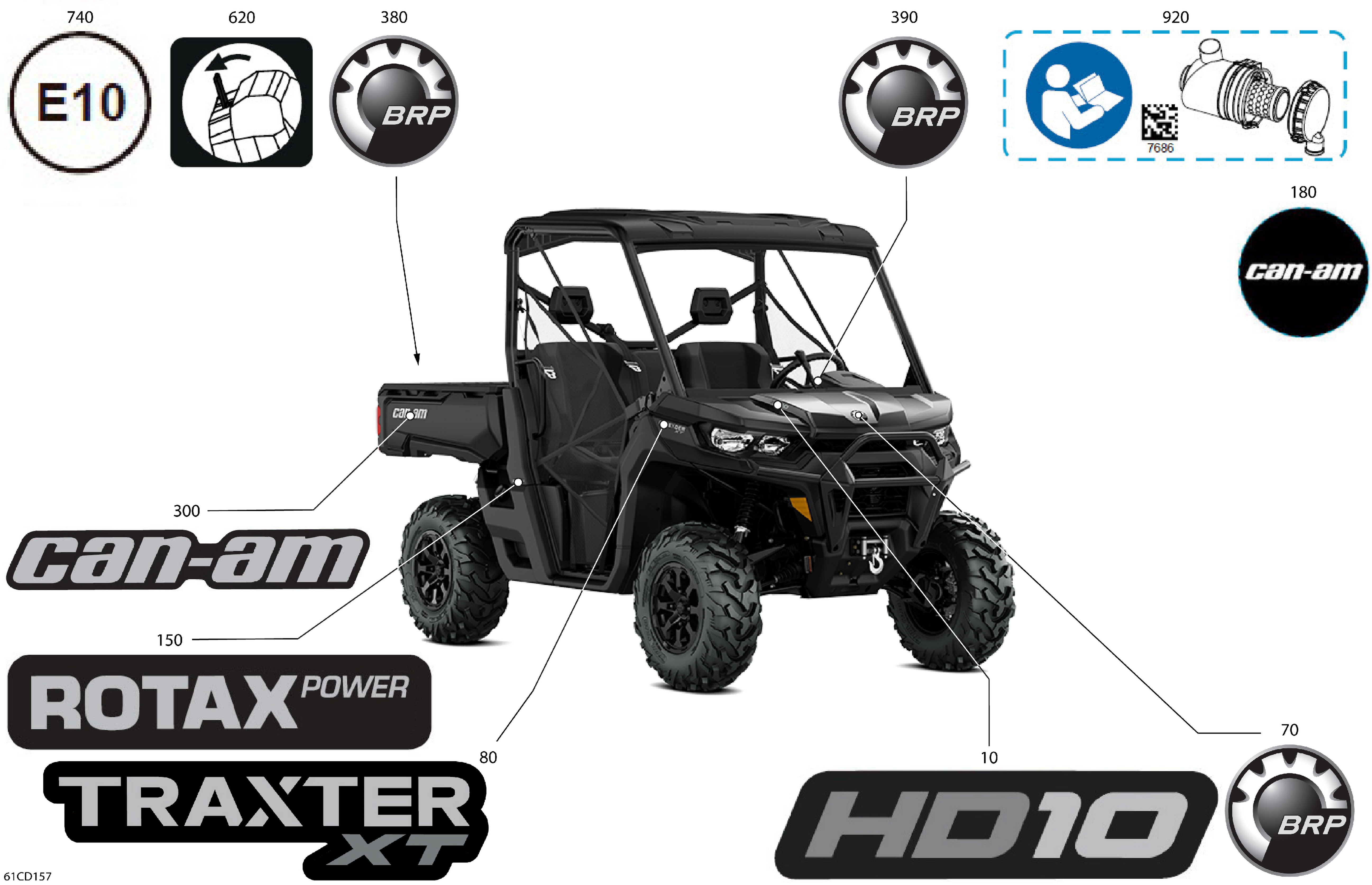 07 CARROSSERIE KITS DECOS POUR TRAXTER HD10 XT NOIR ETERNEL METALLIQUE 2024
