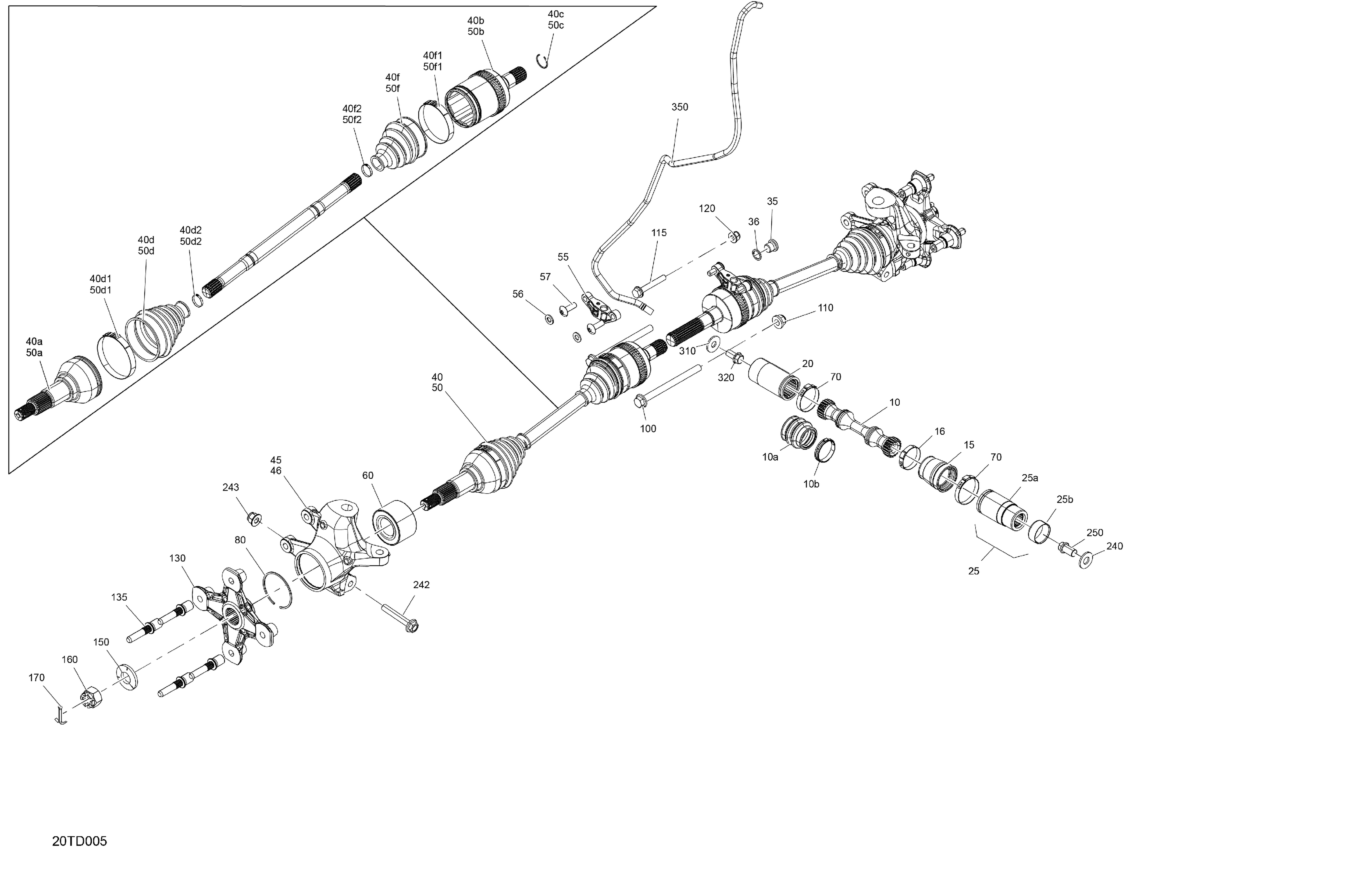 04 ENTRAINEMENT AVANT PIECES COMMUNES POUR OUTLANDER 1000 EFI DPS ROUGE VIPERE 2024