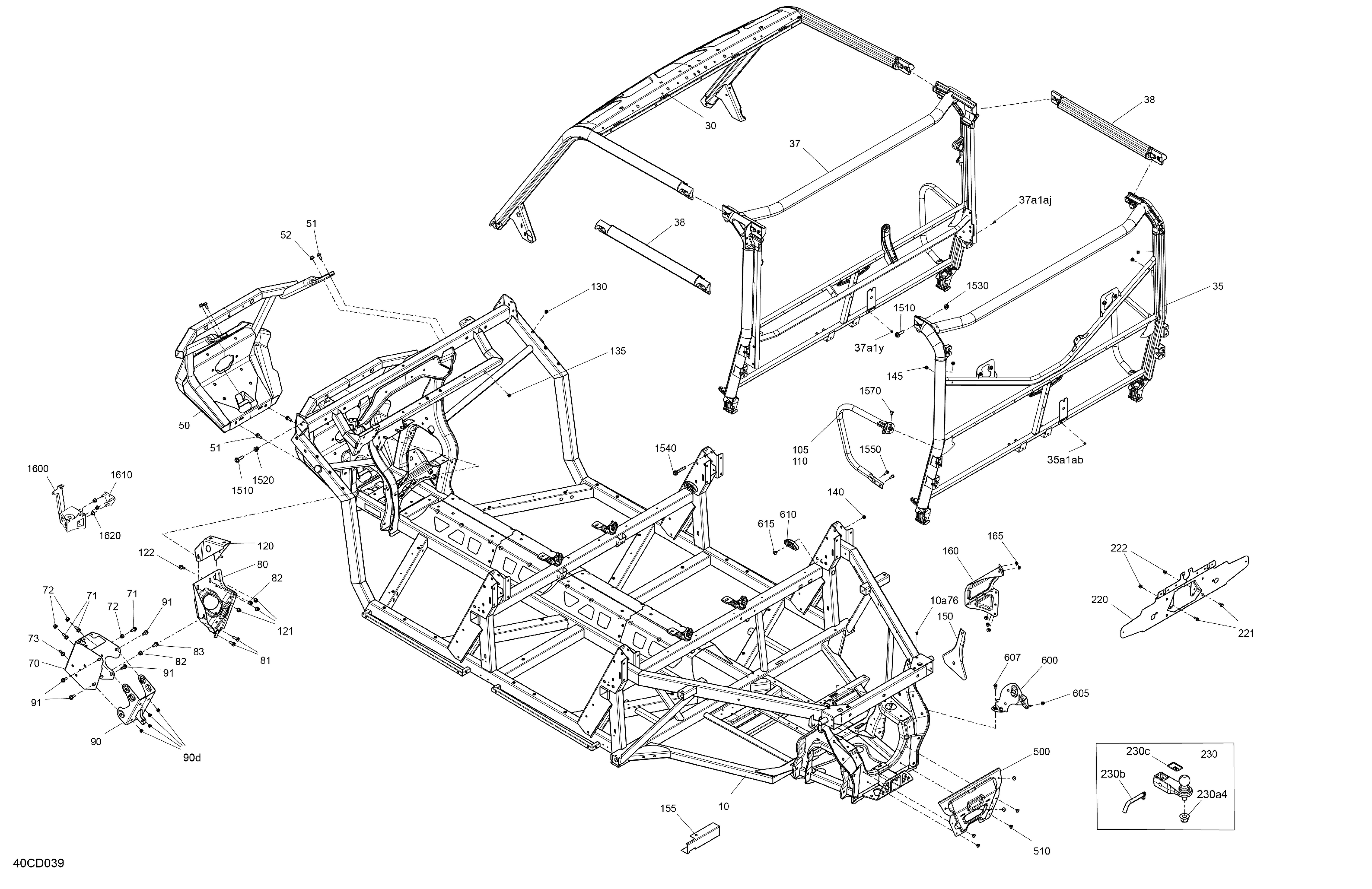 06 CHASSIS SYSTEME POUR TRAXTER MAX HD10 XU GRIS ASPHALTE 2024