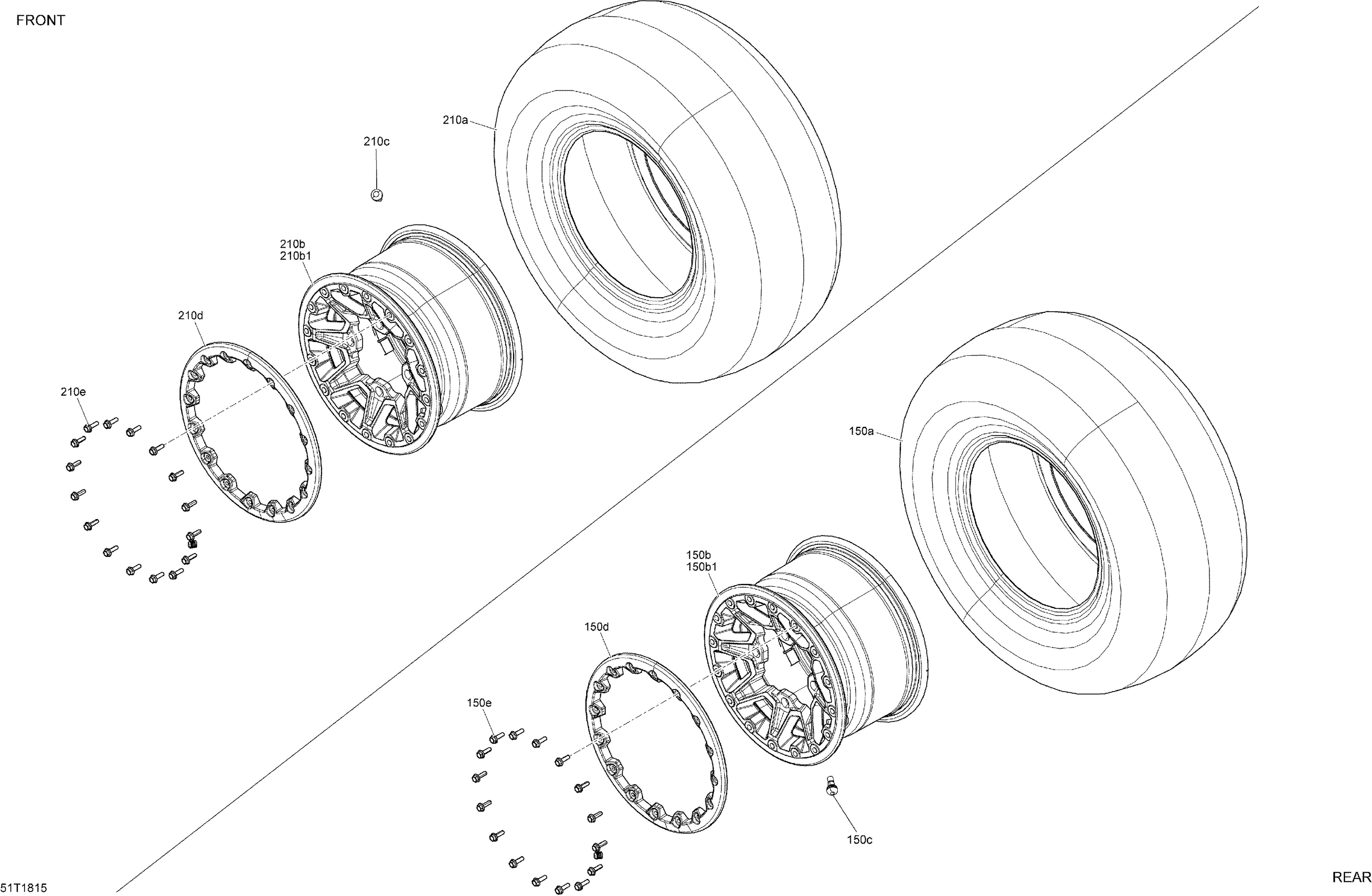 07 ROUES ET PNEUS OUTLANDER XXC POUR OUTLANDER 1000R XT ALUMINIUM BROSSE 2018