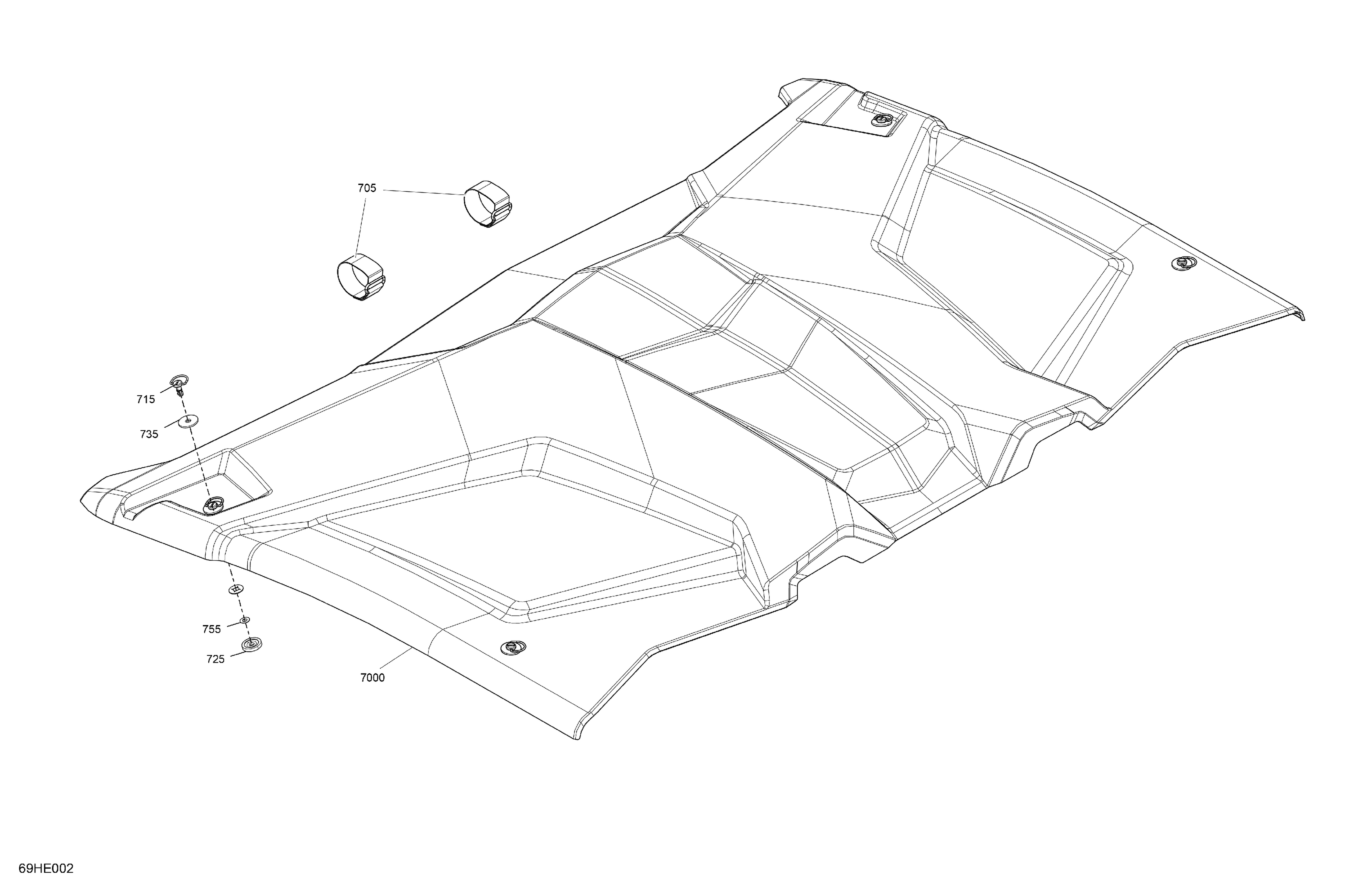 07 CARROSSERIE TOIT POUR MAVERICK TURBO RR XRC BLANC HYBRIDE PEARL 2024