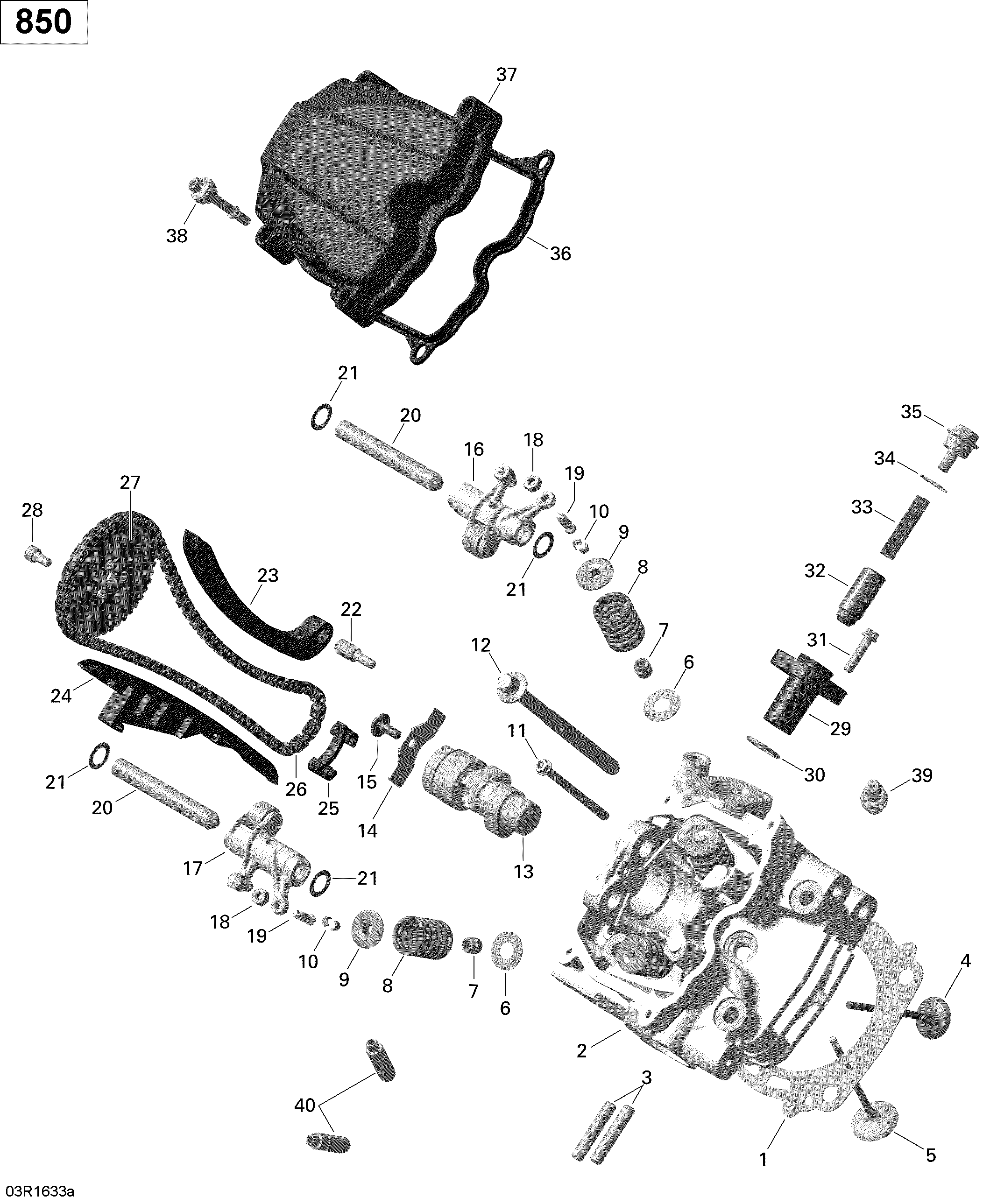 01 CULASSE AVANT 850 EFI POUR OUTLANDER MAX XT 850 EFI ALUMINIUM BROSSE 2016