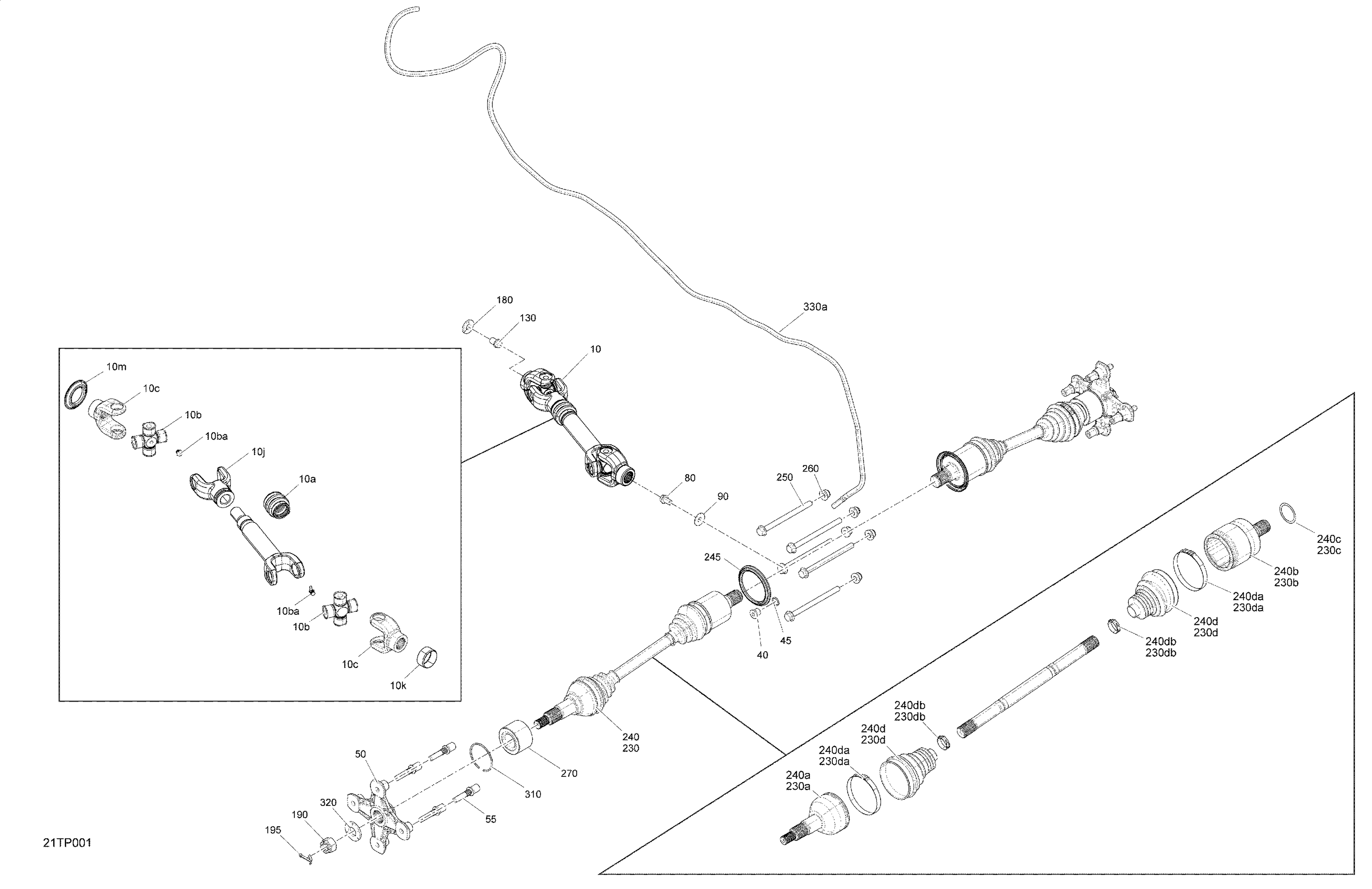 04 ENTRAINEMENT ARRIERE PIECES COMMUNES MAX POUR OUTLANDER 650 EFI 2016