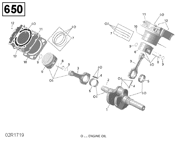 01 VILEBREQUIN ET PISTONS 650 EFI POUR OUTLANDER 650 EFI 2016