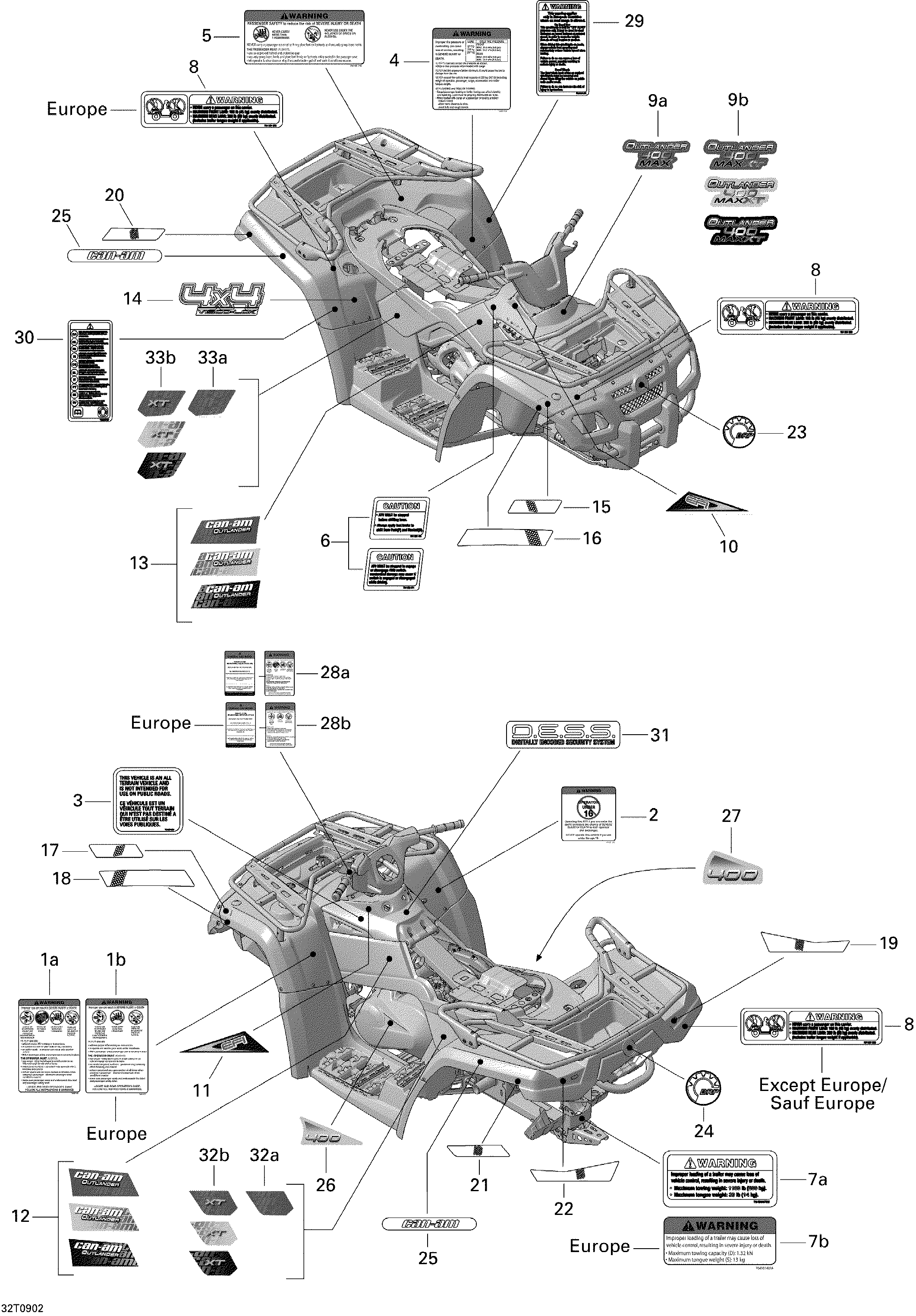 09 KITS DECO POUR OUTLANDER MAX STD 400 EFI CVT ROUGE VIPERE 2009